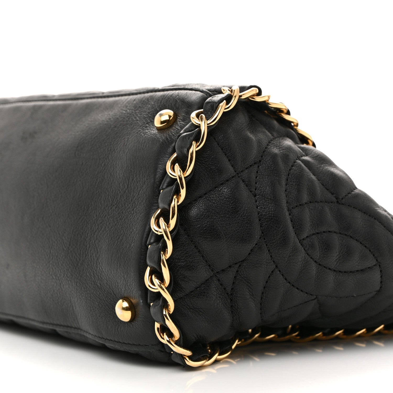 Chanel Calfskin Quilted Large Chain Me Hobo Black
