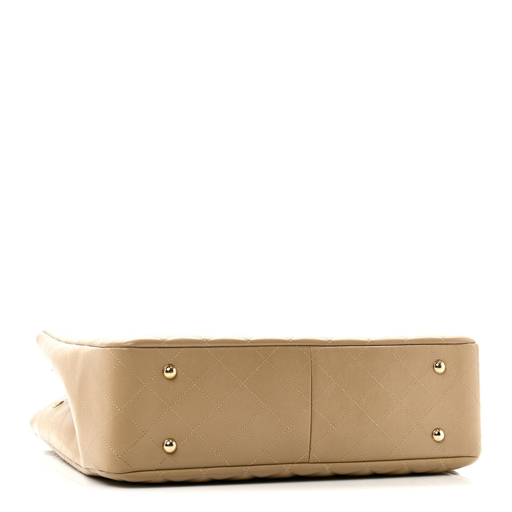 Chanel Caviar Quilted Large Shopping Tote Dark Beige