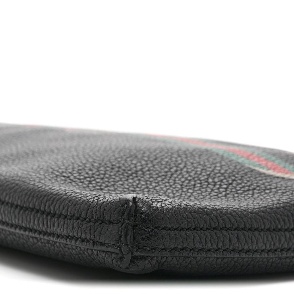 Gucci Pebbled Calfskin Medium Logo Portfolio Clutch Black