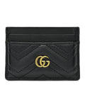 Gucci Calfskin Matelasse GG Marmont Card Holder Black