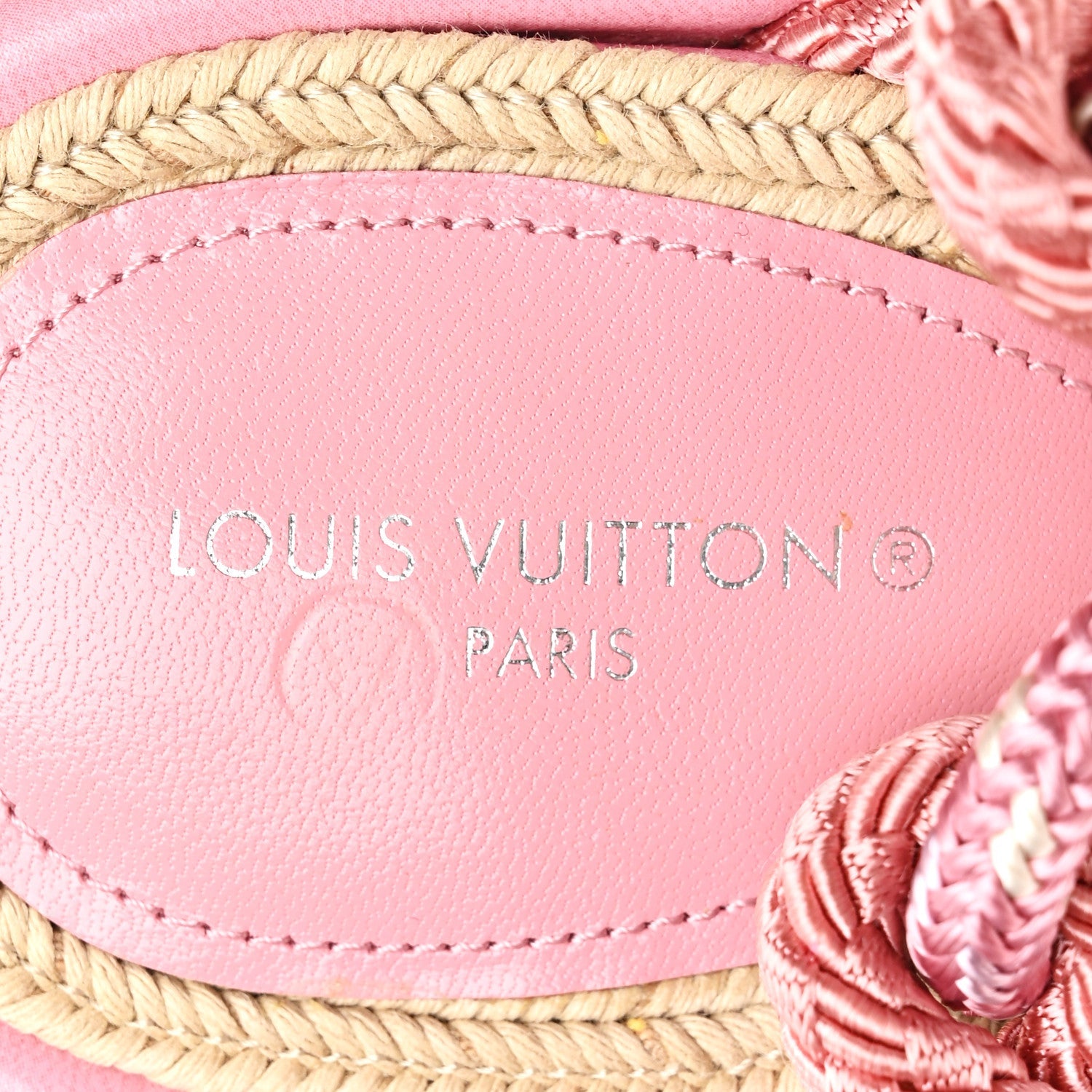 Louis Vuitton Fabric Maia Rope Wedge Sandal 37.5 Rose Clair