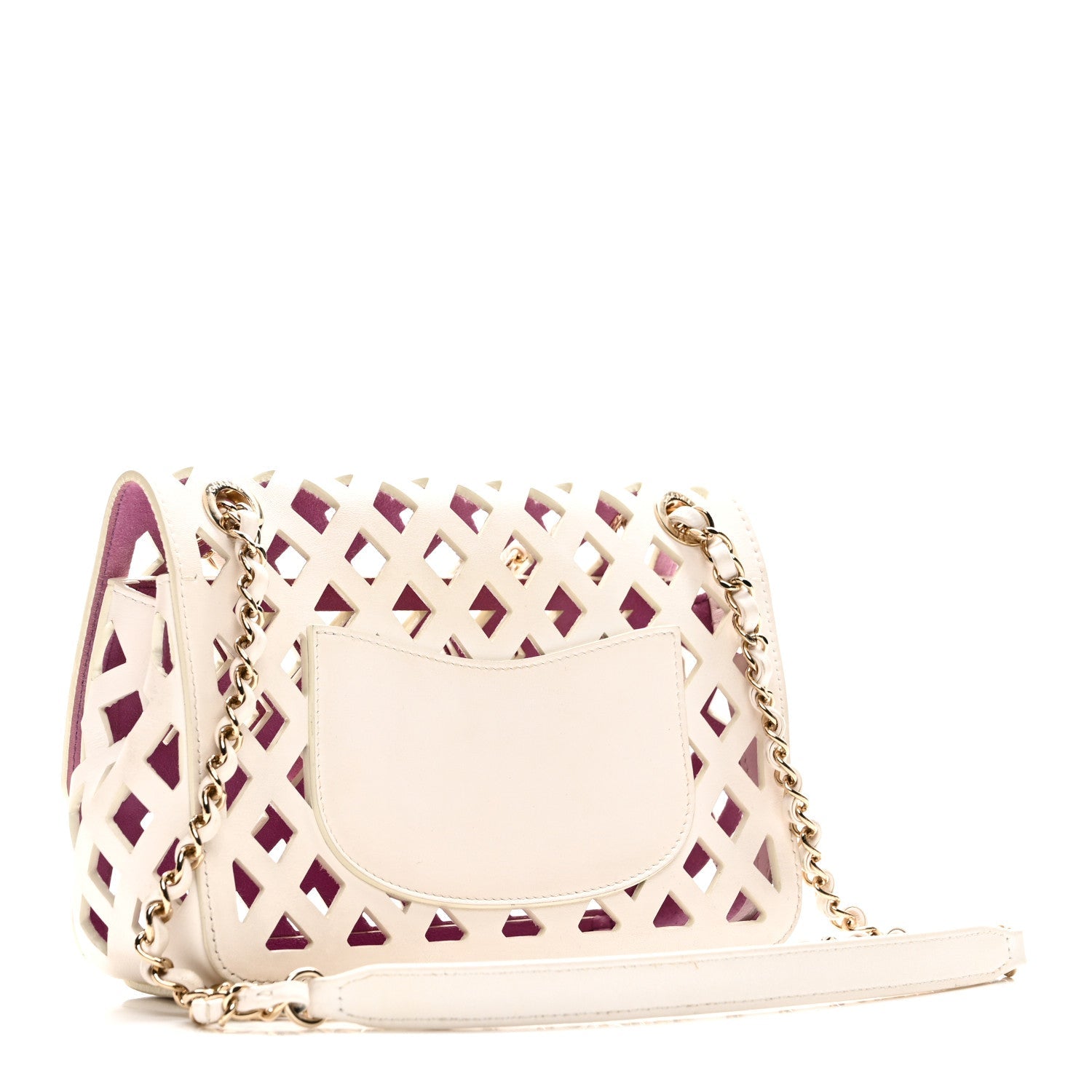 Chanel Lambskin Small Sea Through Flap White Multicolor
