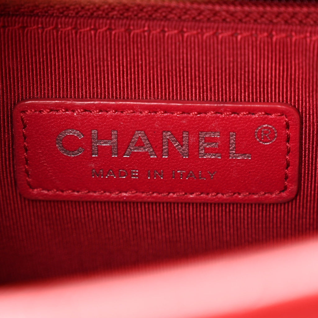 Chanel Wool Calfskin Quilted Small Gabrielle Hobo Red