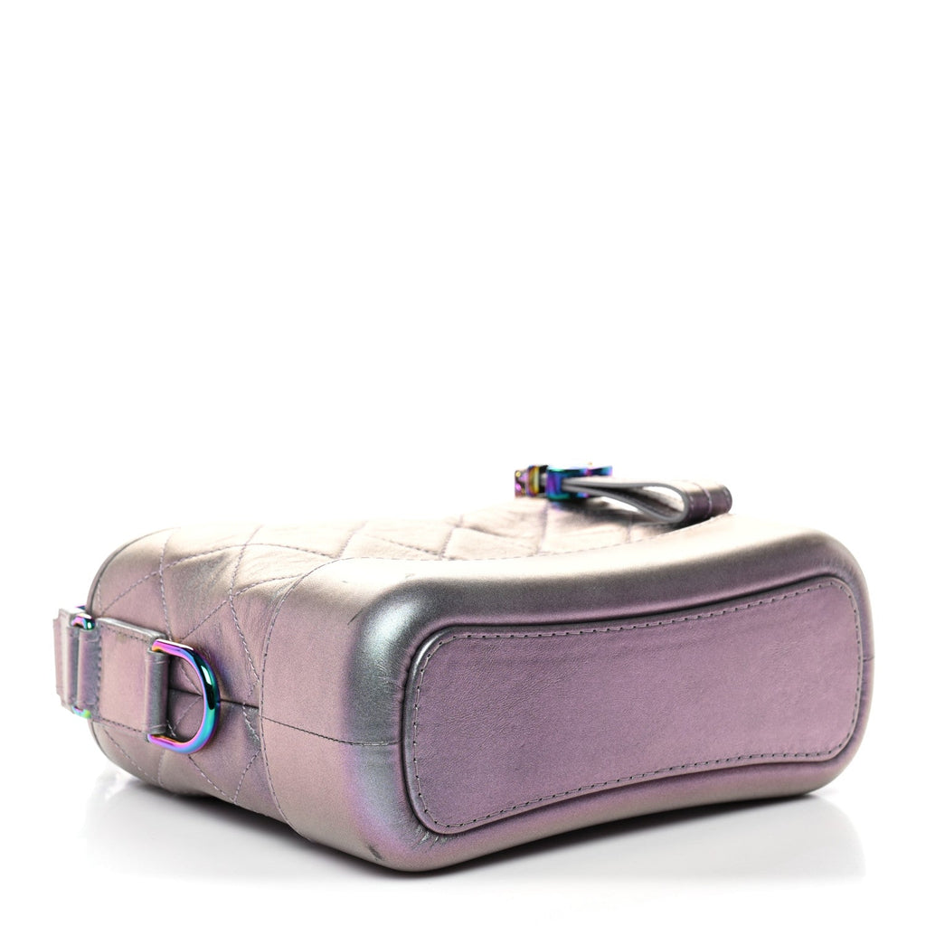 Chanel Iridescent Lambskin Calfskin Quilted Small Gabrielle Hobo Light Purple