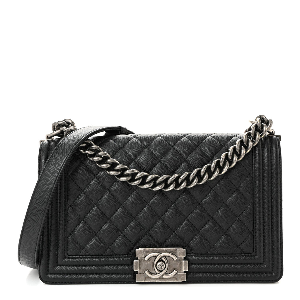 Chanel Caviar Quilted Medium Boy Flap Black