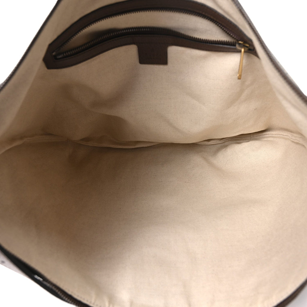 Gucci GG Supreme Monogram Web Ophidia Half Moon Hobo Brown