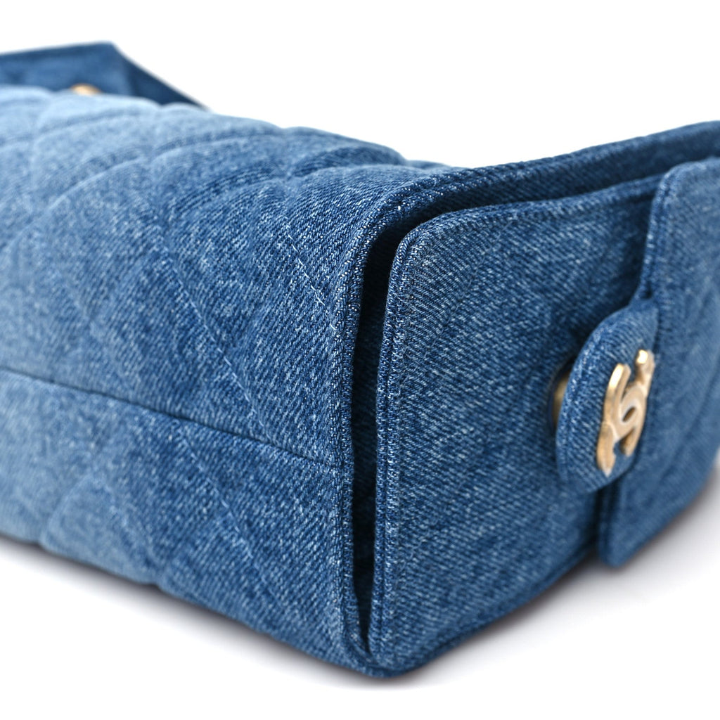 Chanel Washed Denim Quilted Mini Chanel 25 Handbag Blue