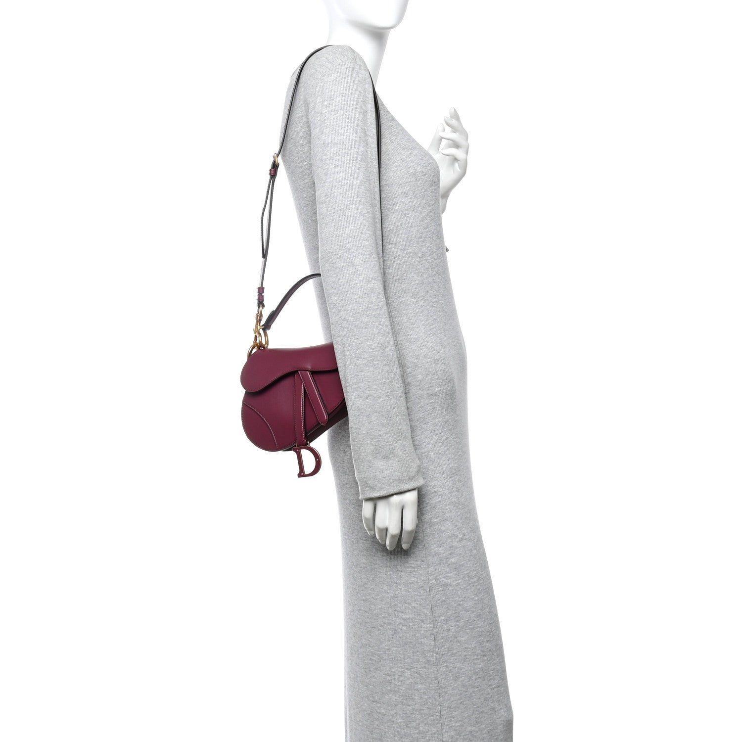 Christian Dior Supple Calfskin Mini Saddle Bag With Strap Purple