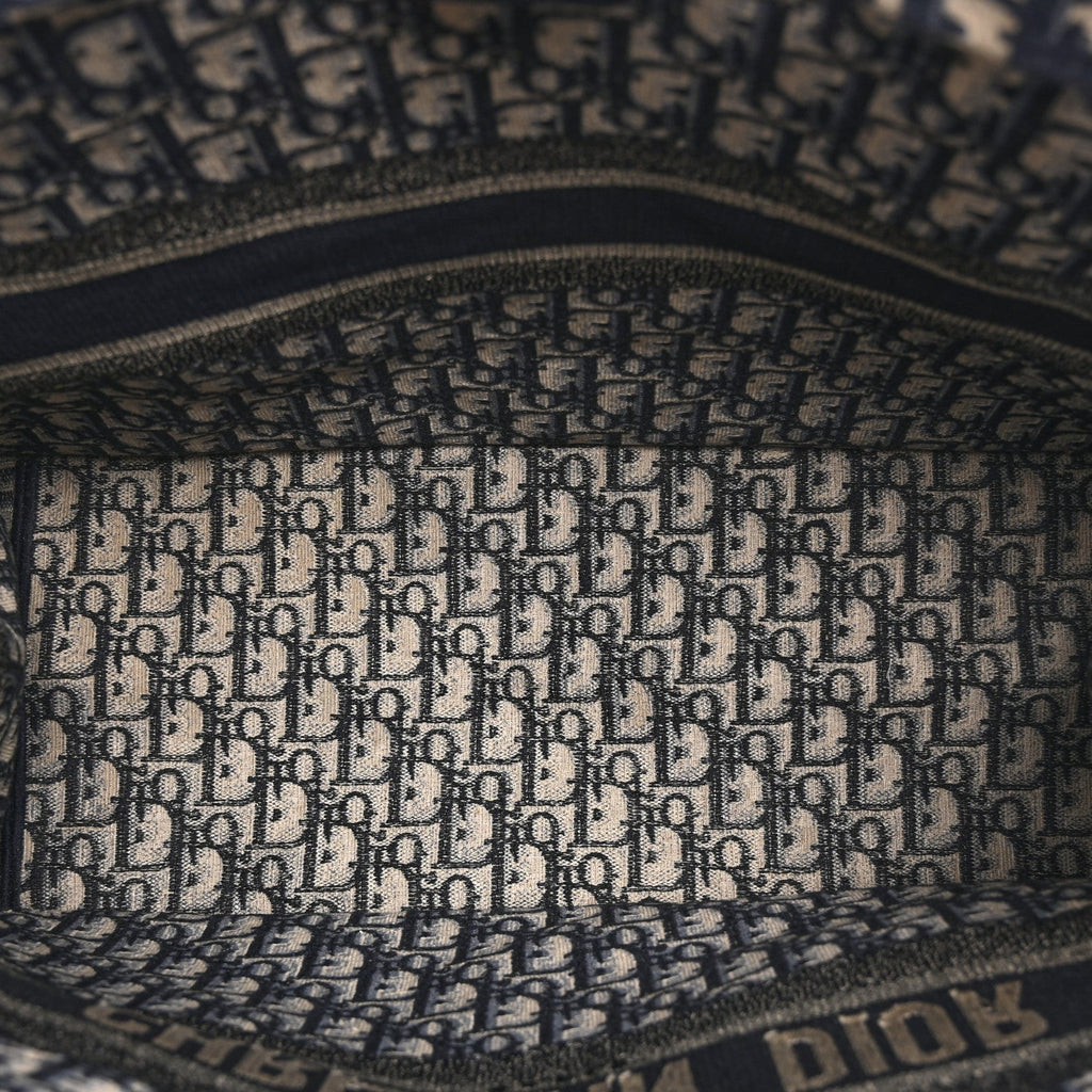 Christian Dior Oblique Large Book Tote Blue Multicolor