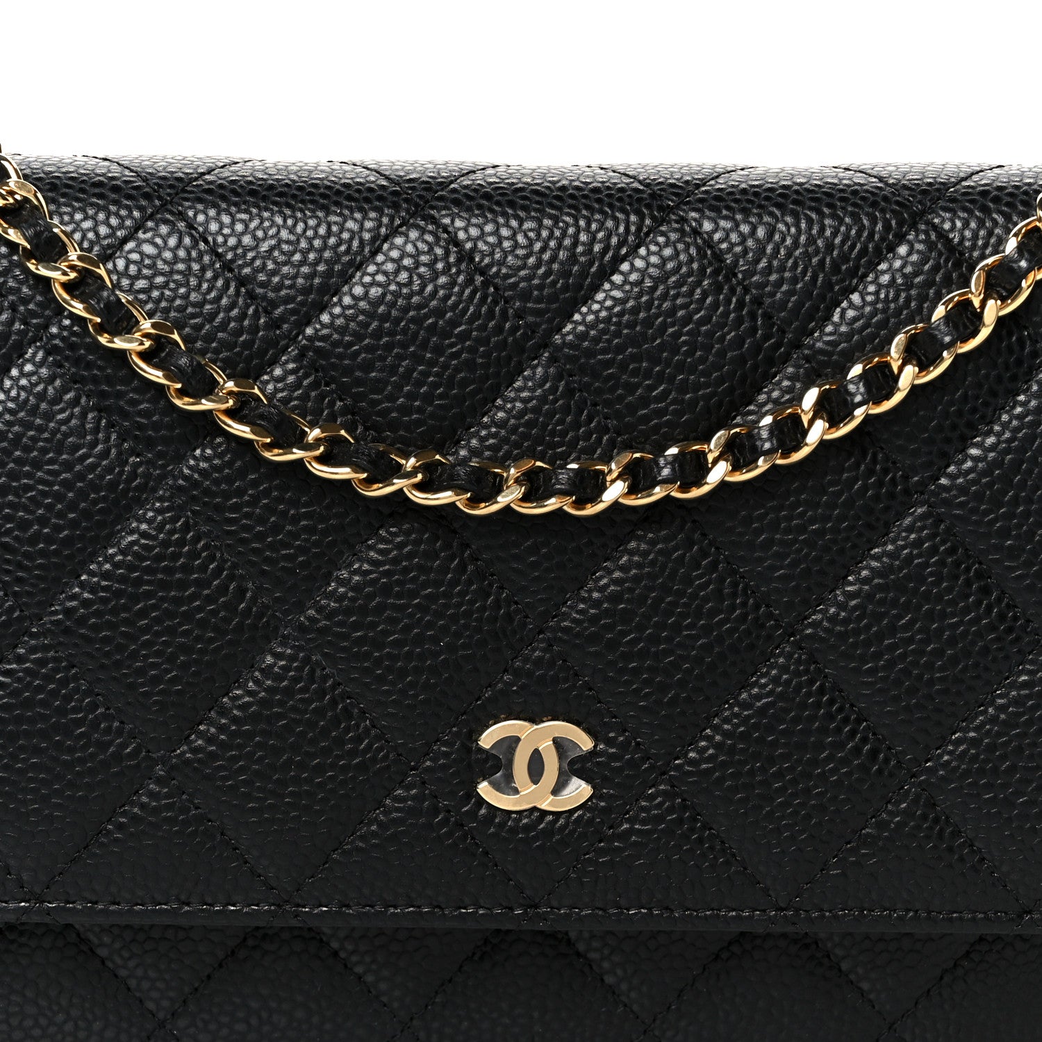 Chanel Caviar Quilted Wallet on Chain WOC Black