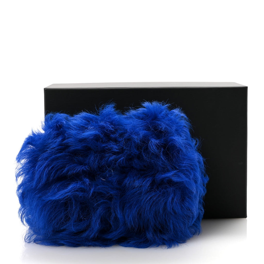 Chanel Shearling Lambskin CC Hook Card Holder Blue