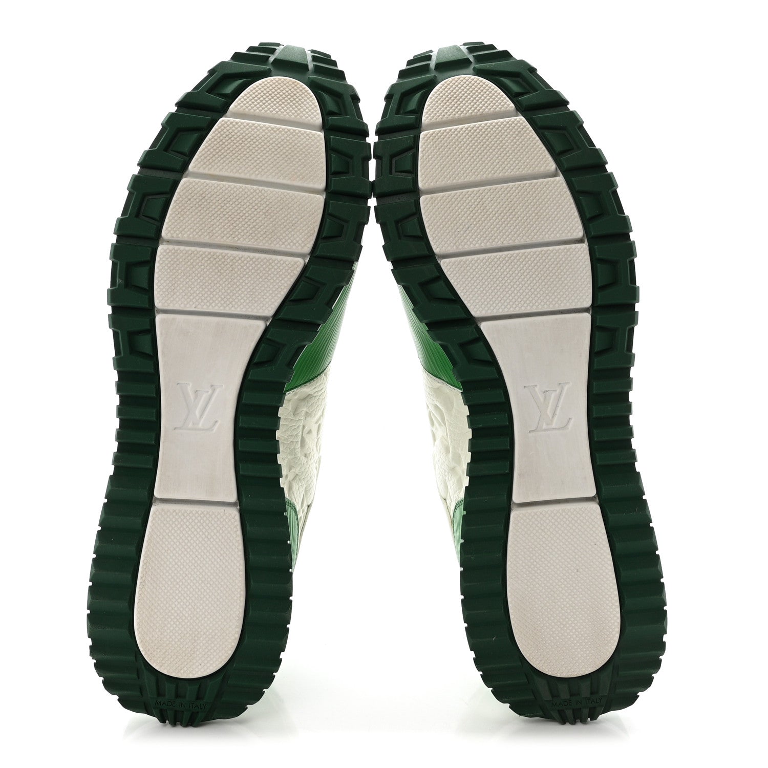 Louis Vuitton Calfskin Empreinte Mens Run Away Sneakers 8 White Green