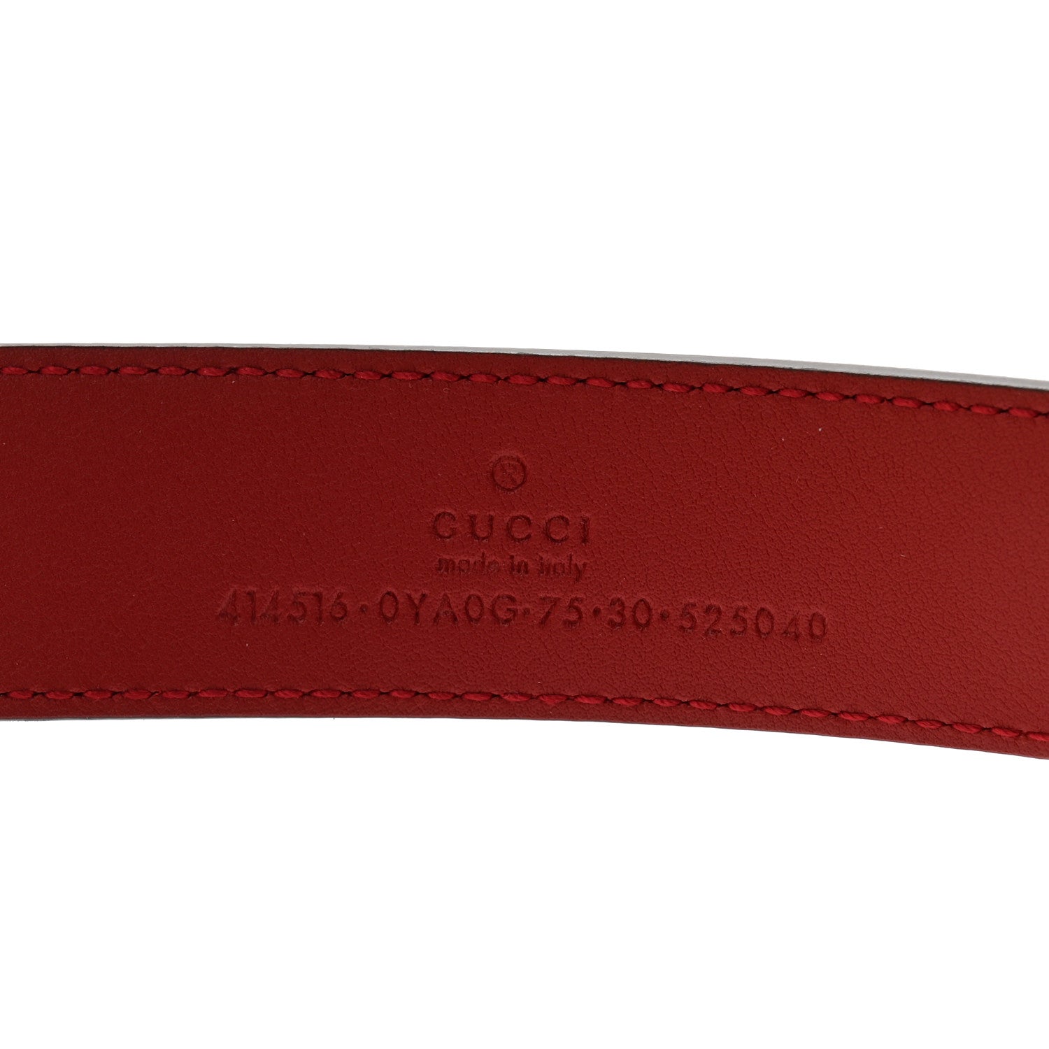 Gucci Plutone Calfskin Double G 30mm Belt 75 30 Red