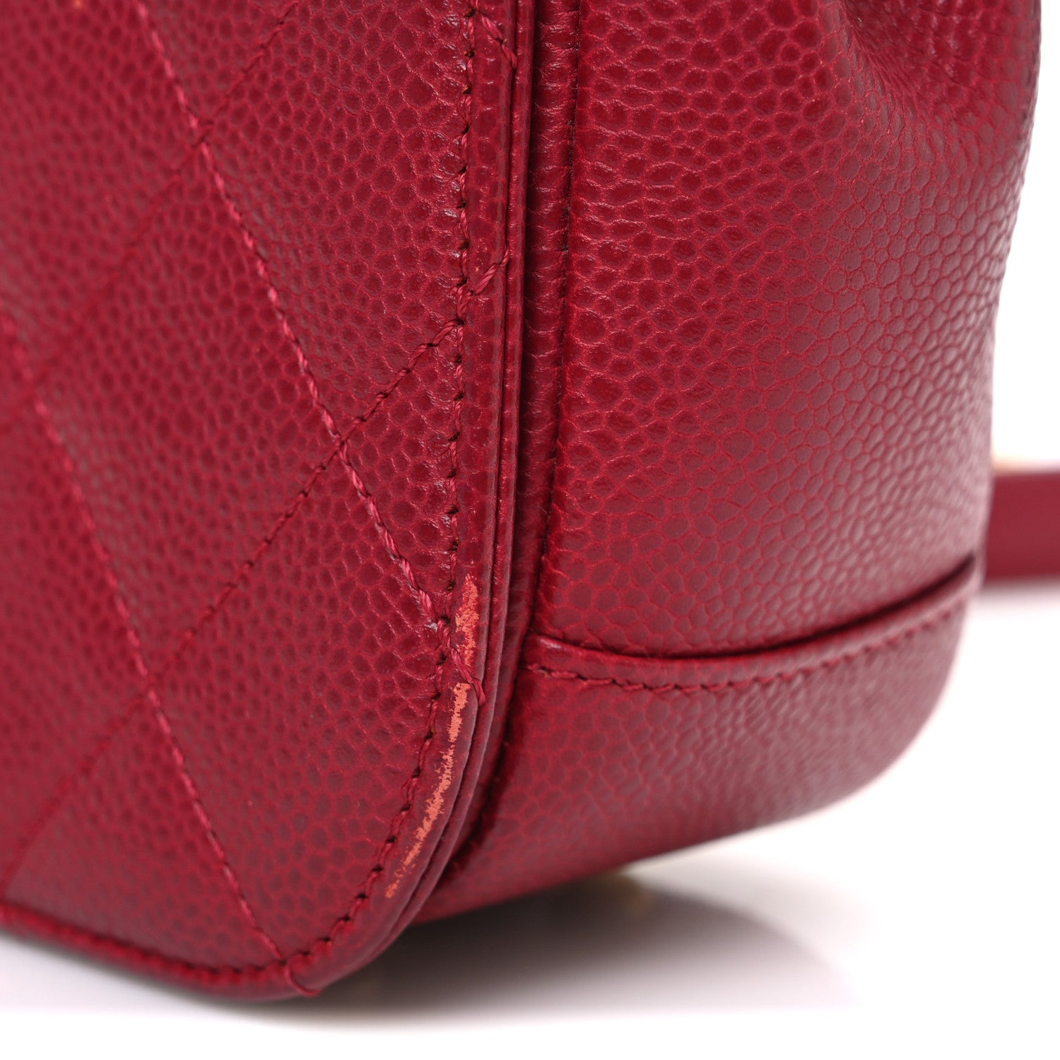 Chanel Caviar Mini Carry Around Flap Bag Red