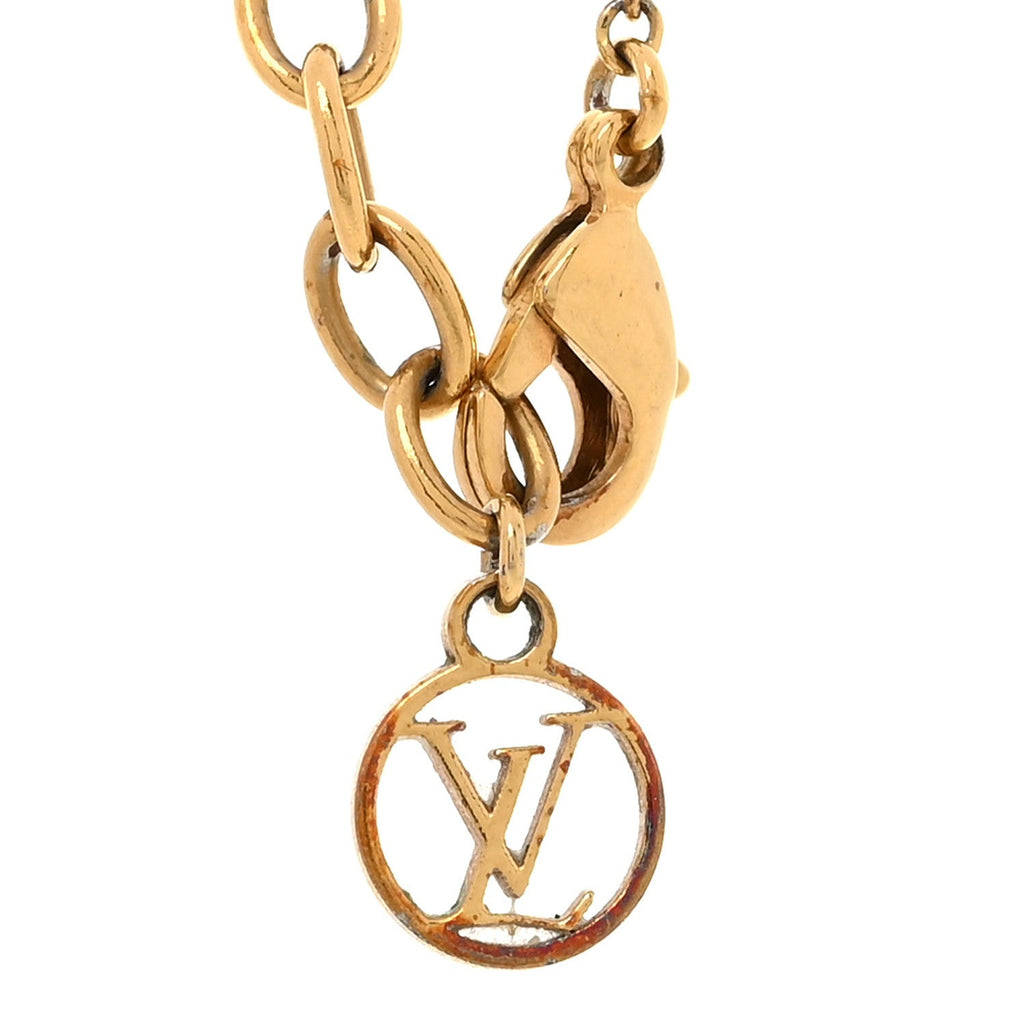 Louis Vuitton Metal Crystal Petit Louis Bracelet Gold
