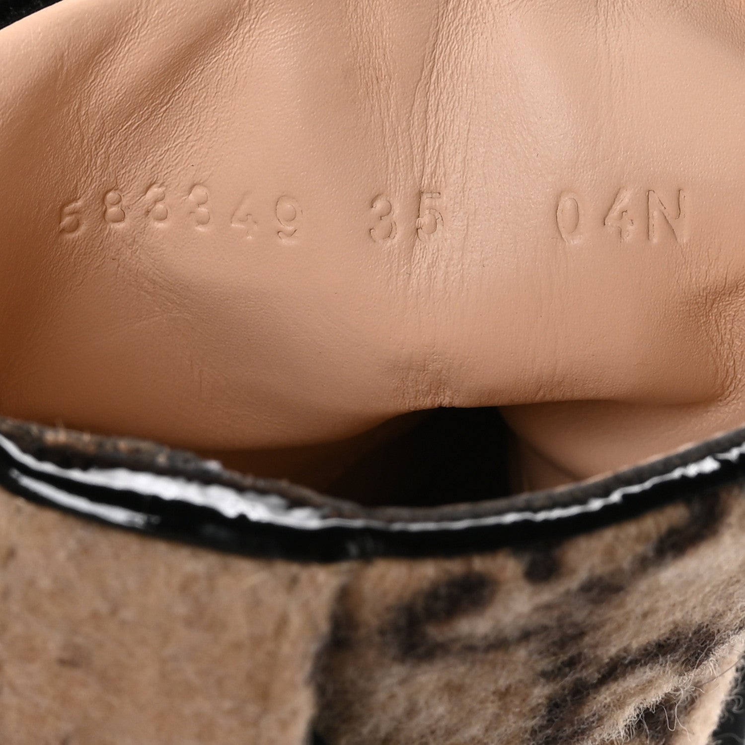 Gucci Covered Wool GG Monogram Womens Lace Up Combat Ankle Boots 35 Beige Ebony Black