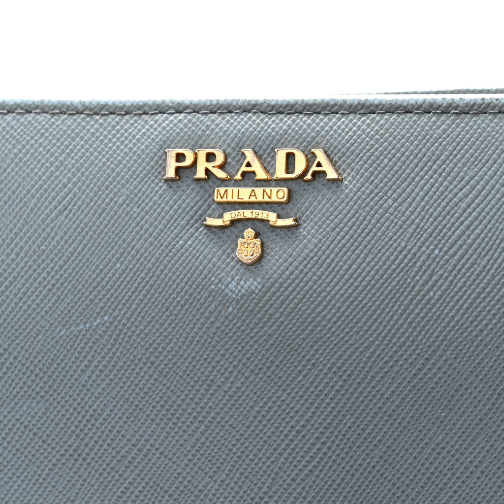 Prada Saffiano Metal Continental Wallet Astrale