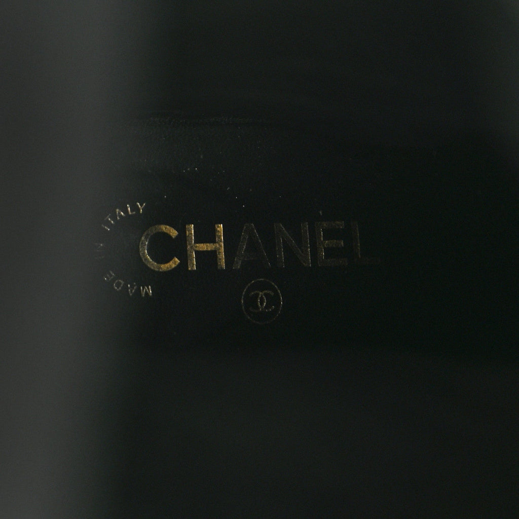 Chanel Suede Calfskin Chain Around High Boots 41 Black