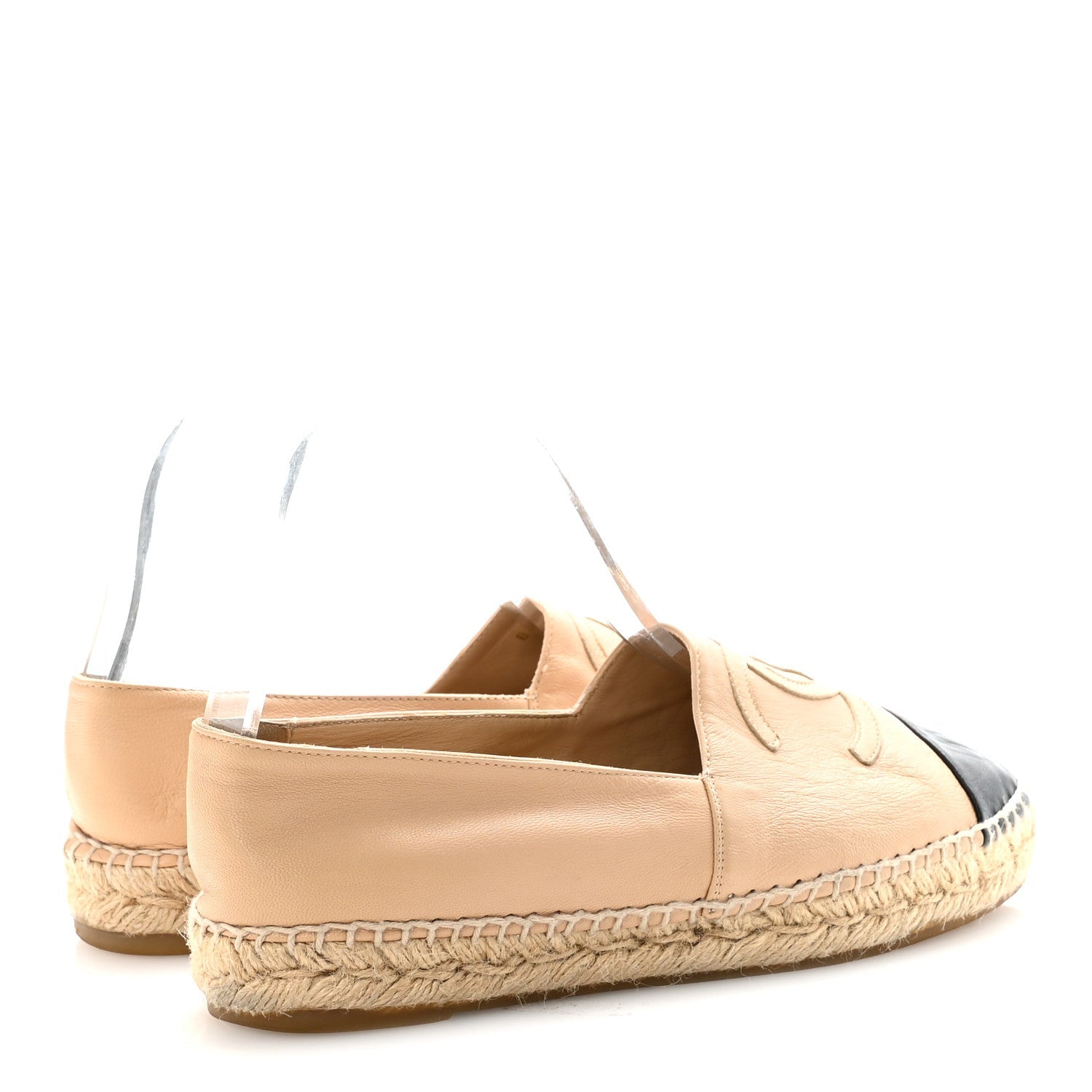 Lambskin CC Espadrilles 38 Beige Black