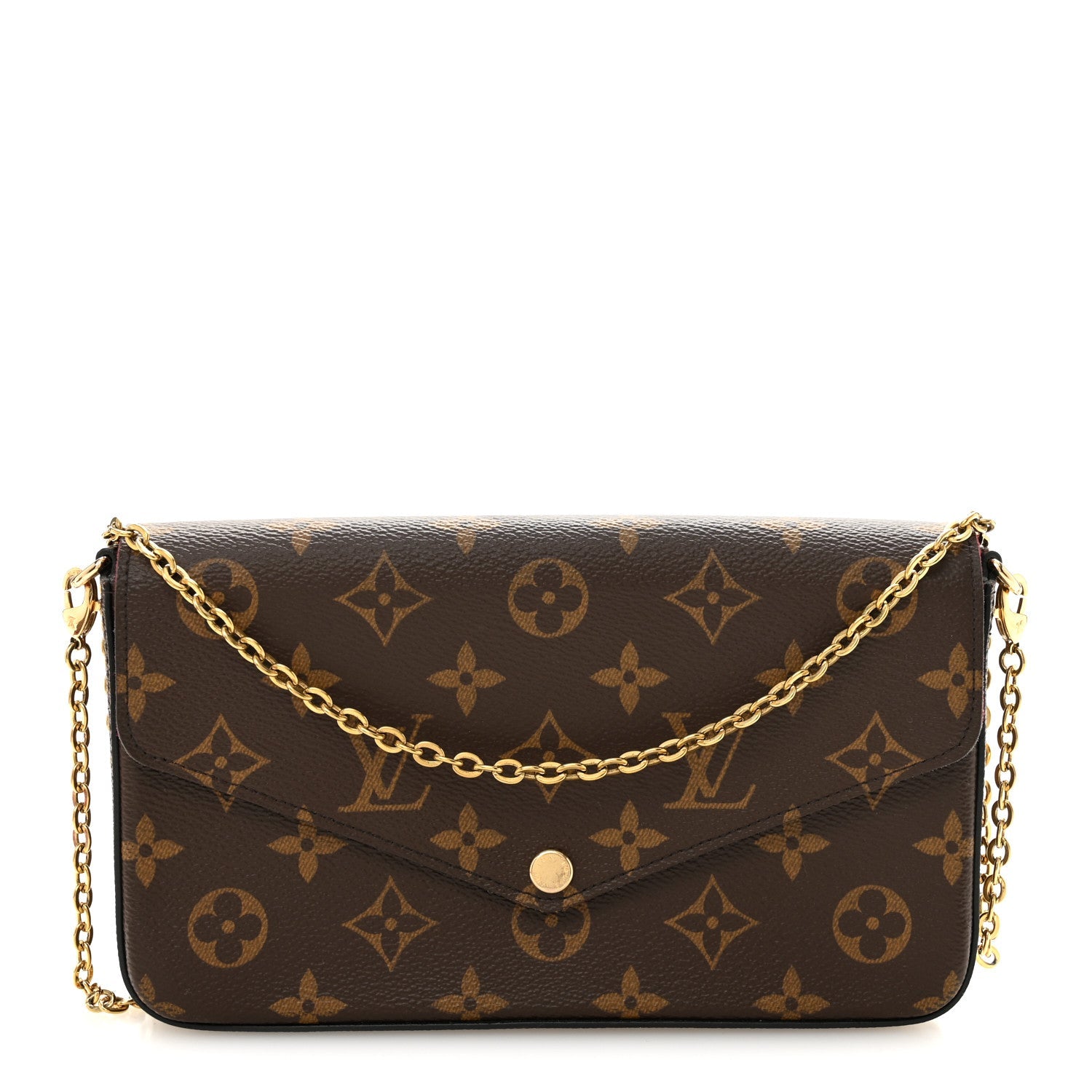 Louis Vuitton Monogram Pochette Felicie Chain Wallet Fuchsia