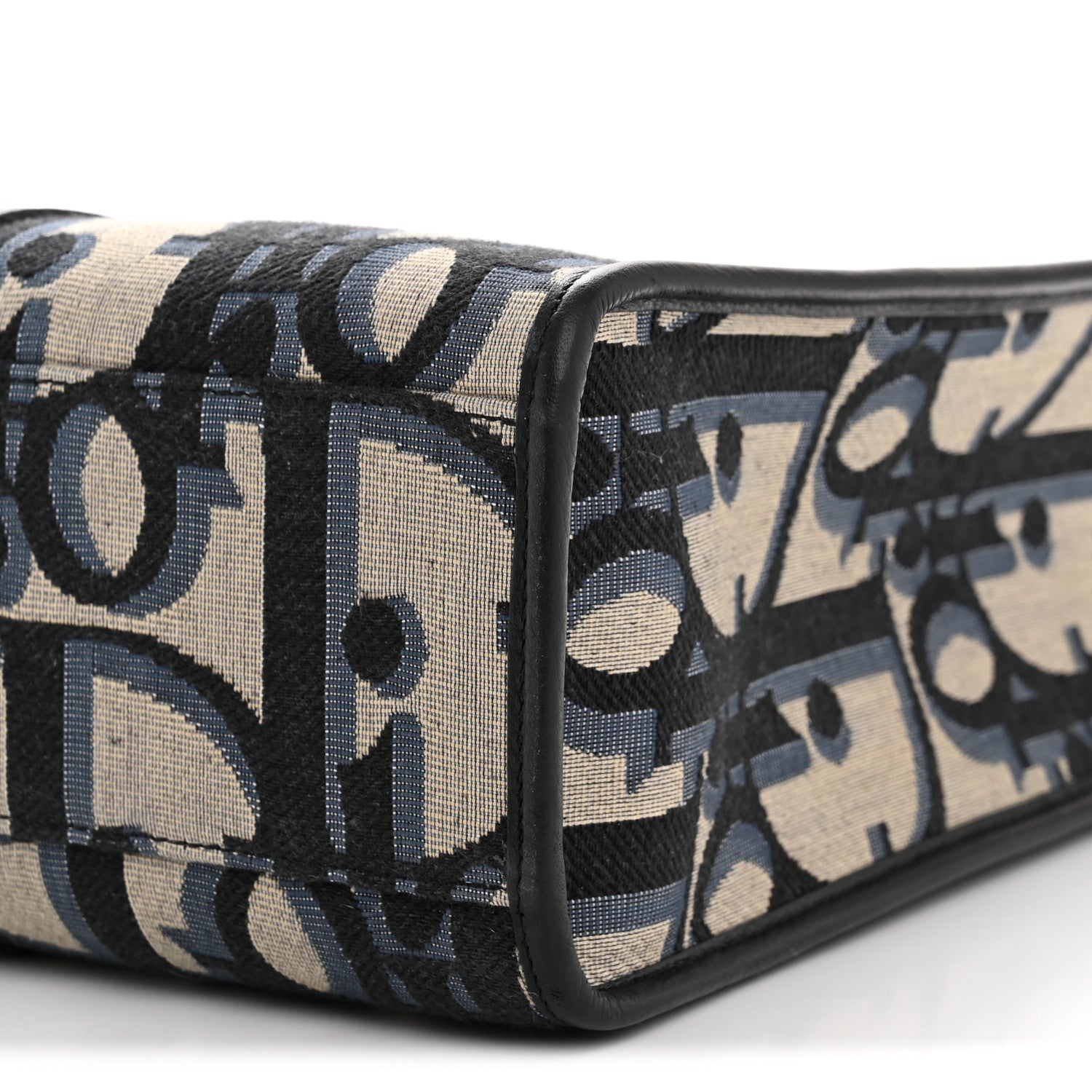 Christian Dior Maxi Oblique Jacquard East West Tote Beige Blue