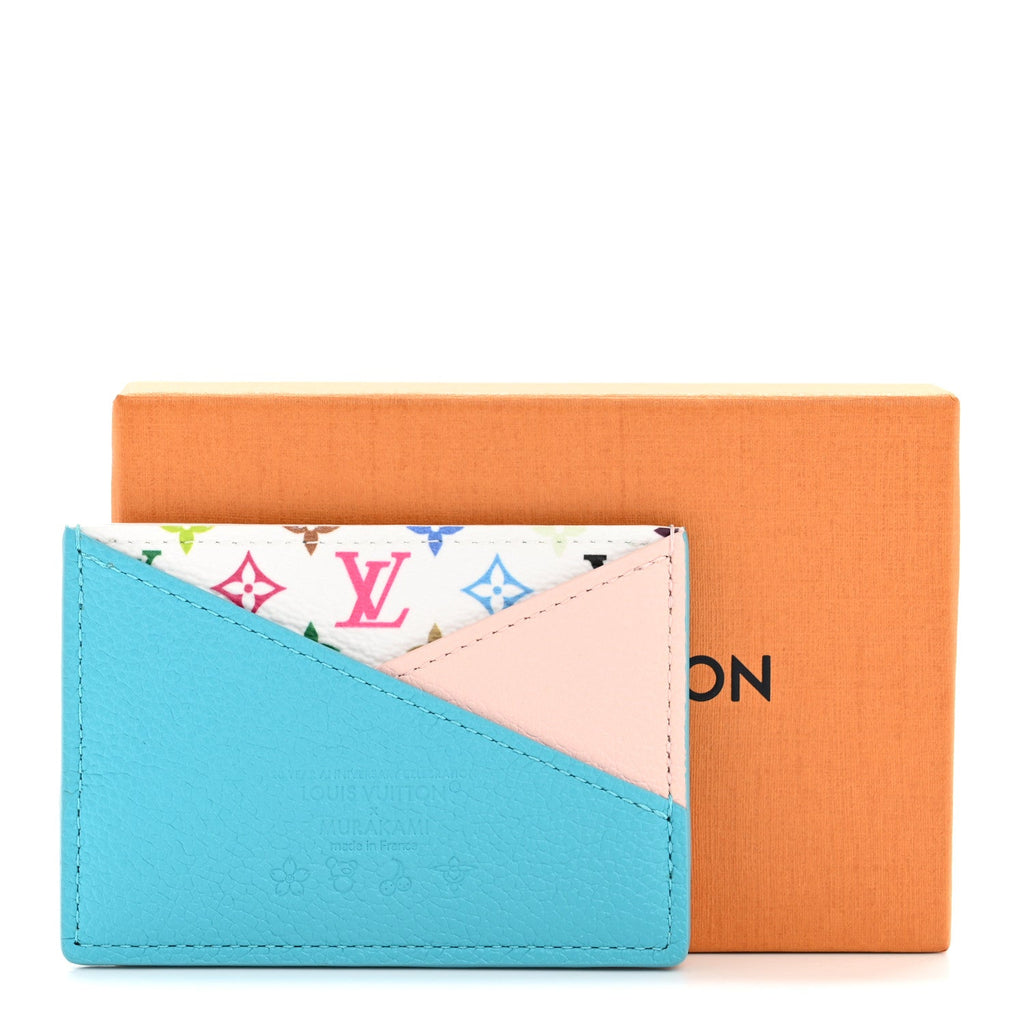 Louis Vuitton LV X TM Monogram Multicolor Criss-Cross Card Holder Kabira Blue Rose
