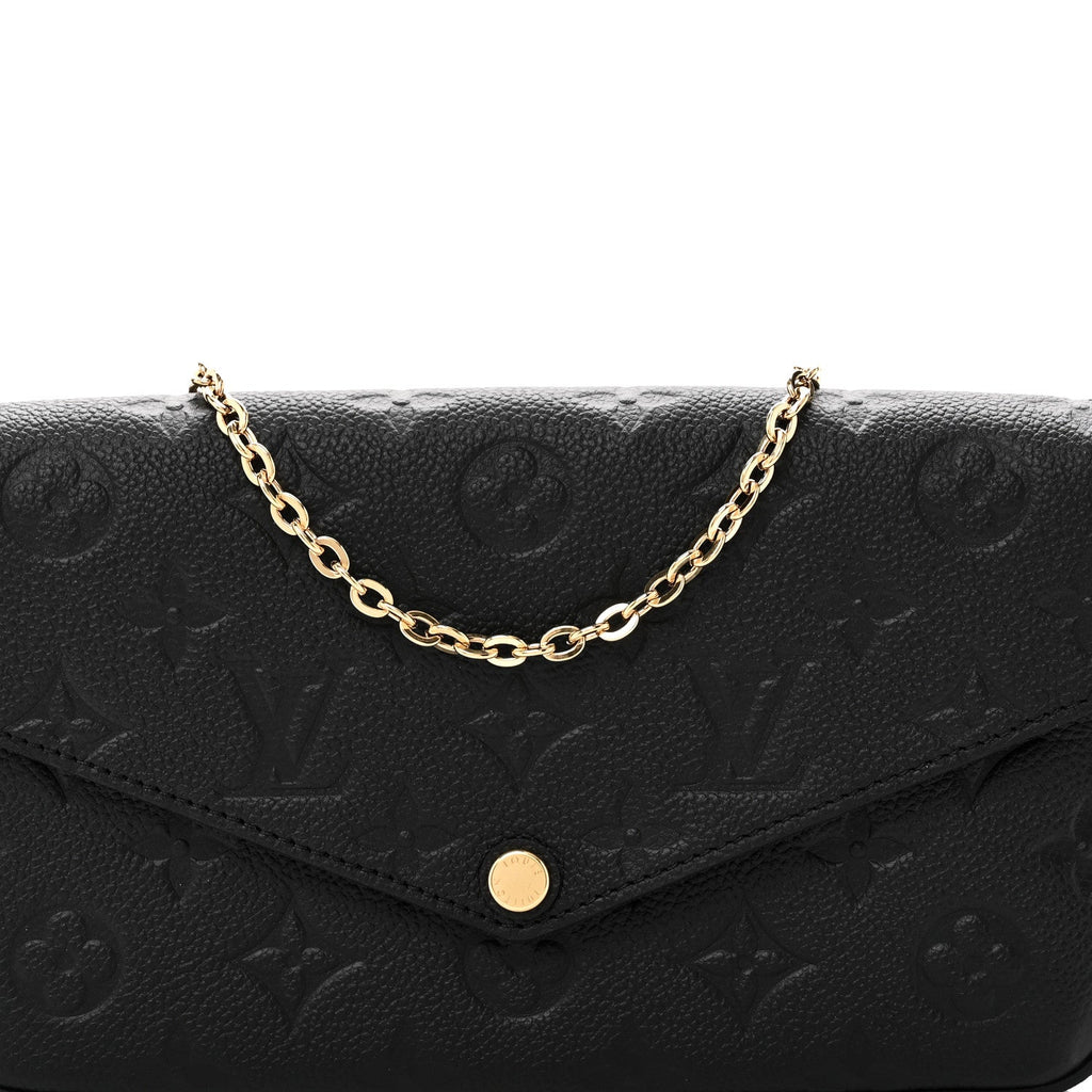 Louis Vuitton Empreinte Pochette Felicie Chain Wallet Black