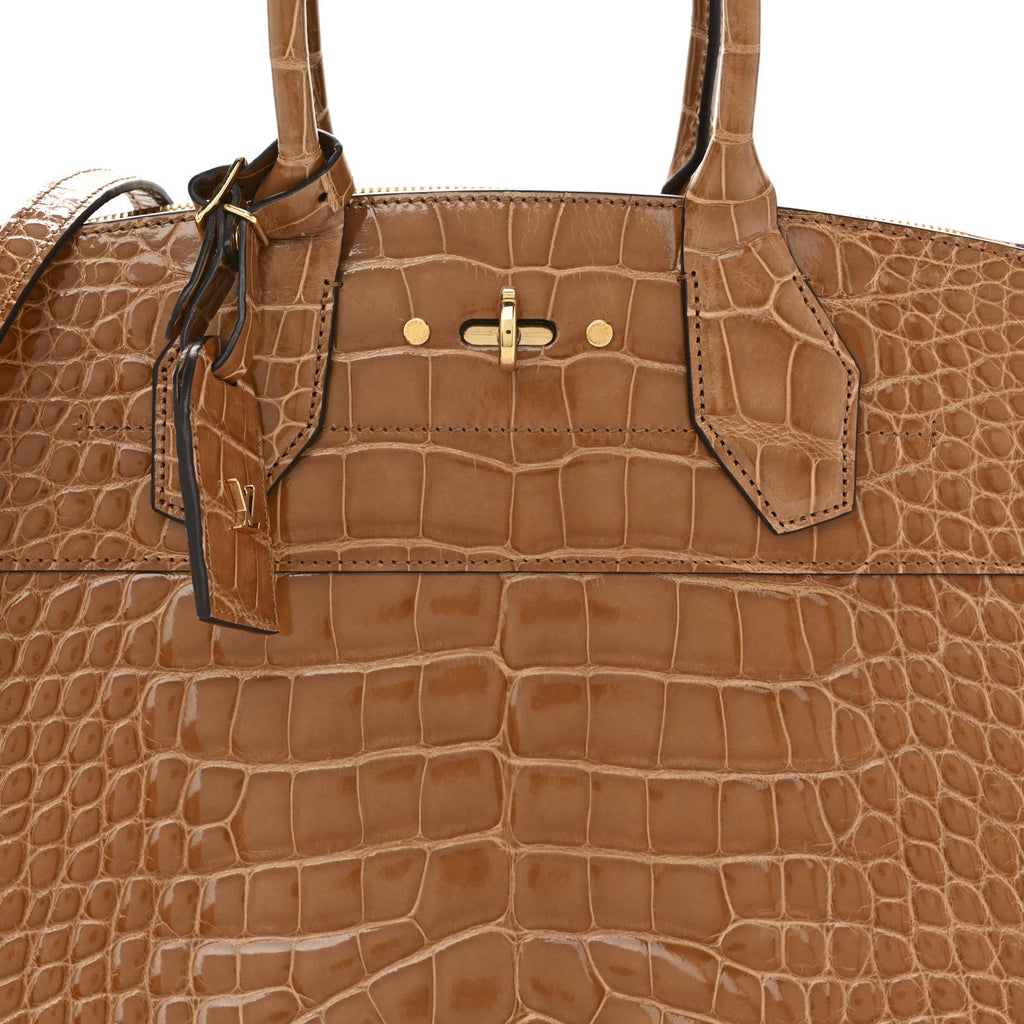 Louis Vuitton Alligator City Steamer MM Sienna Brown