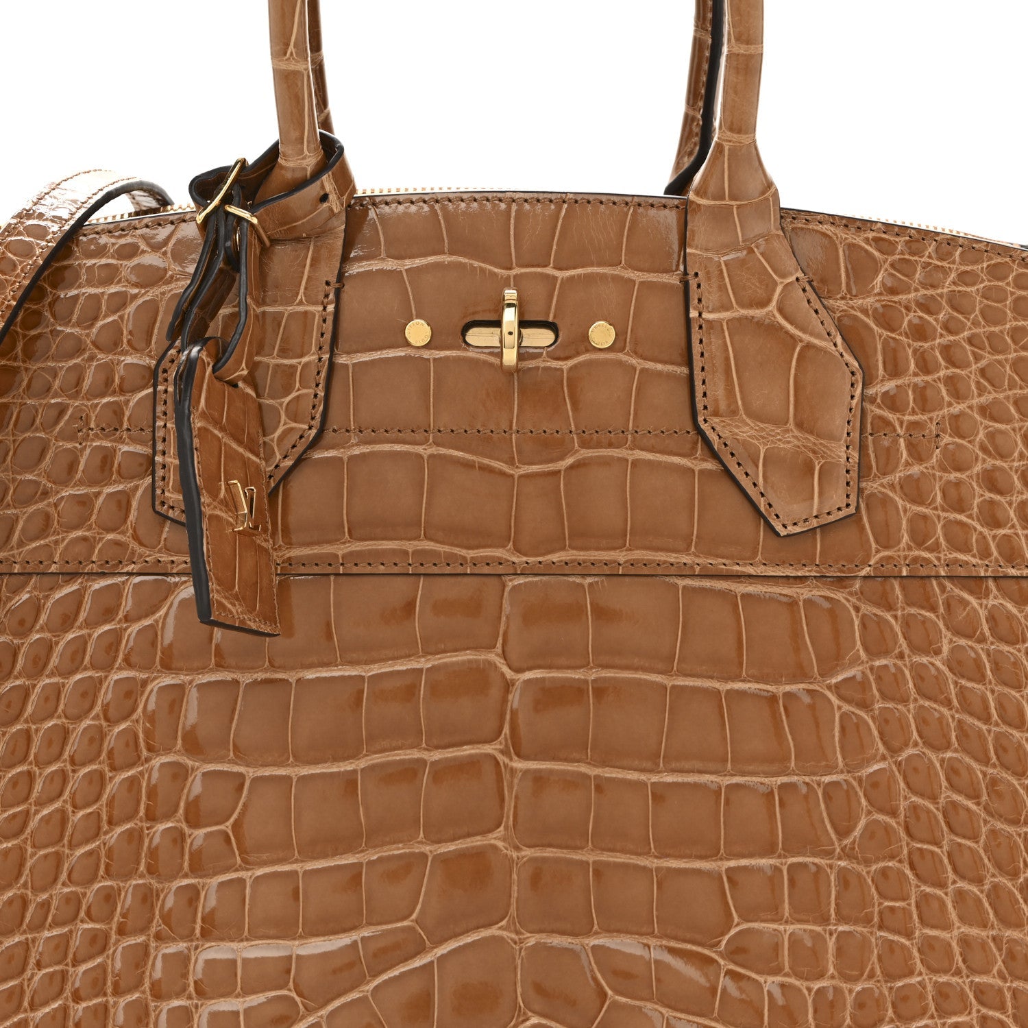 Louis Vuitton Alligator City Steamer MM Sienna Brown