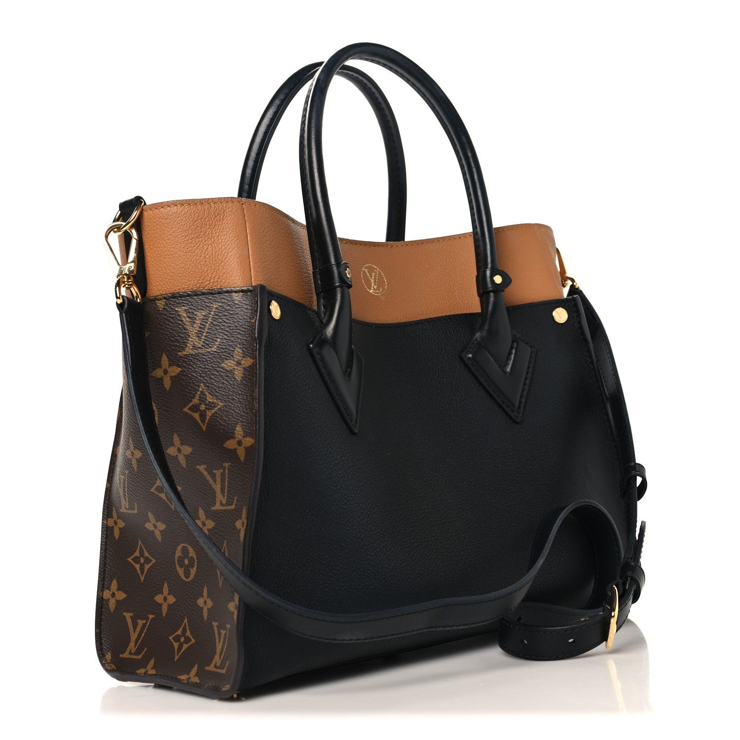 Louis Vuitton Calfskin Monogram On My Side MM Black