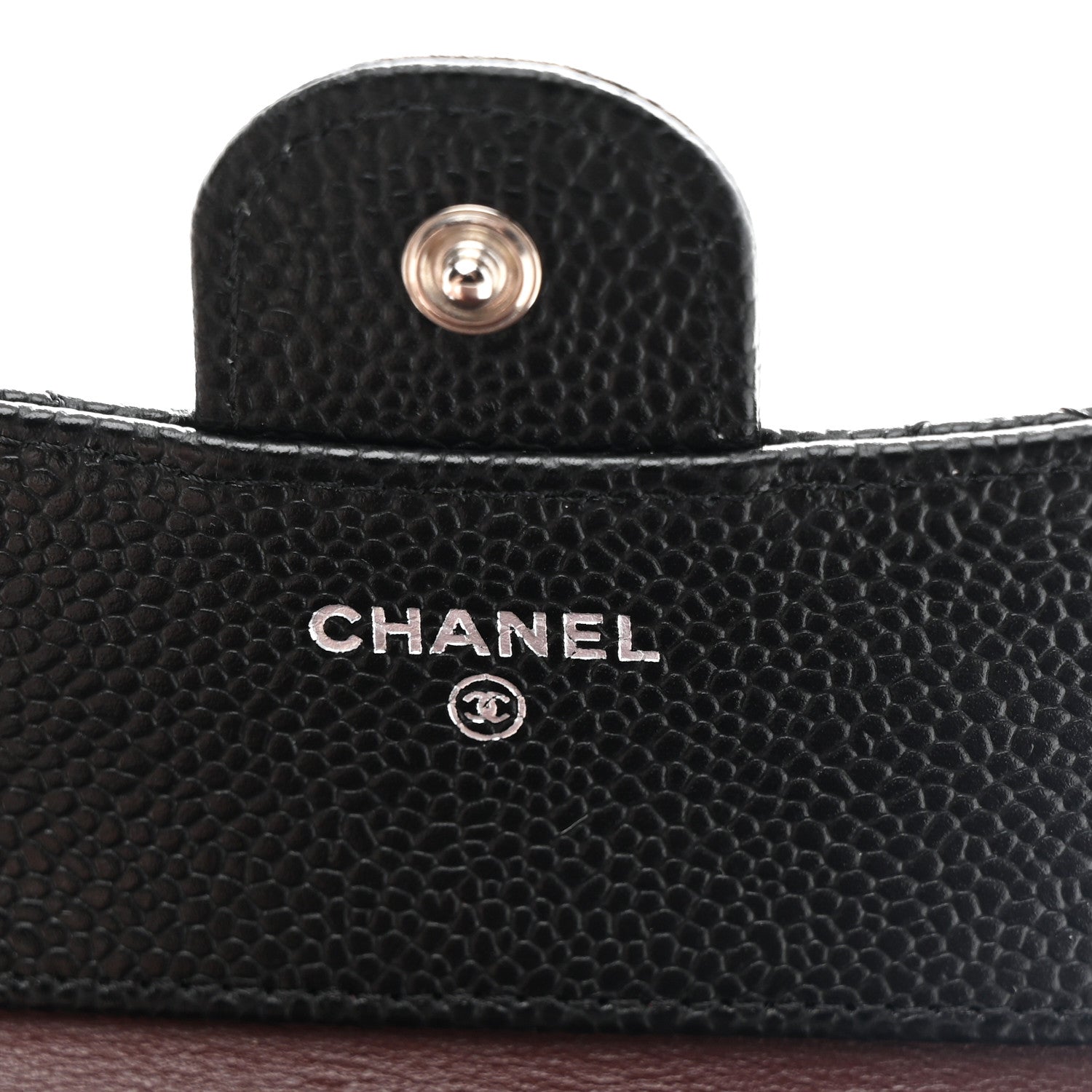 Caviar Quilted Compact Flap Wallet Black