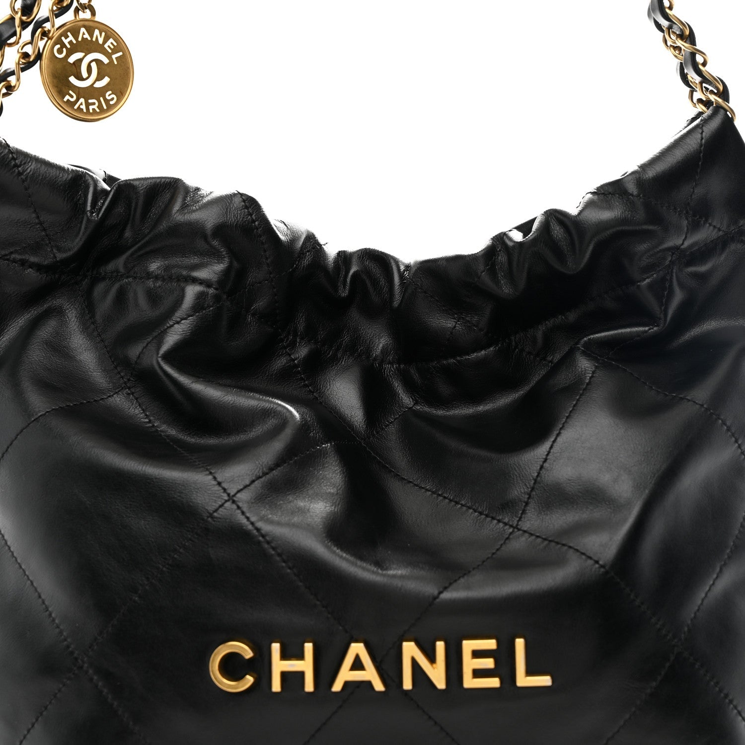 Chanel Shiny Calfskin Quilted Small Chanel 22 Black