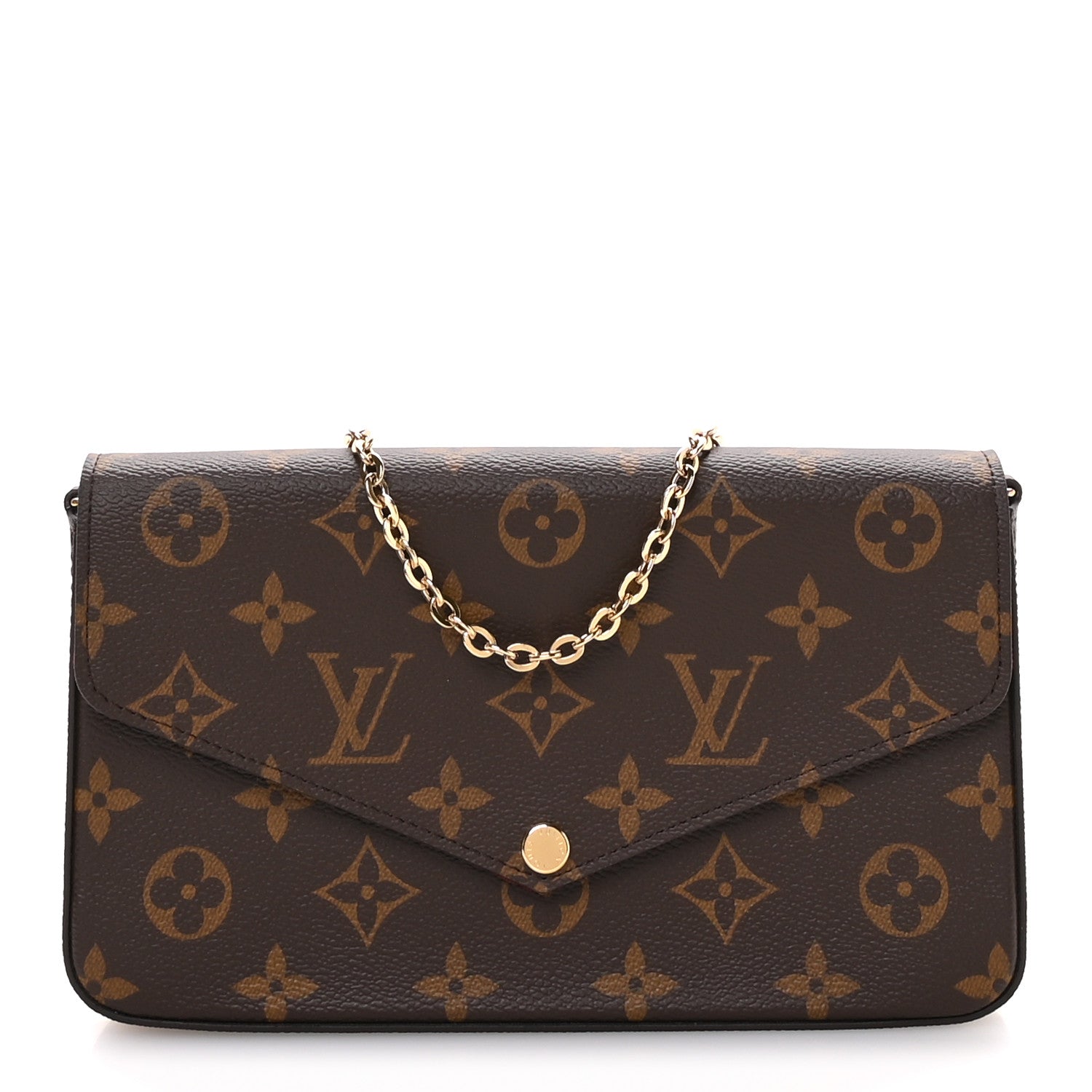 Louis Vuitton Monogram Pochette Felicie Chain Wallet Fuchsia