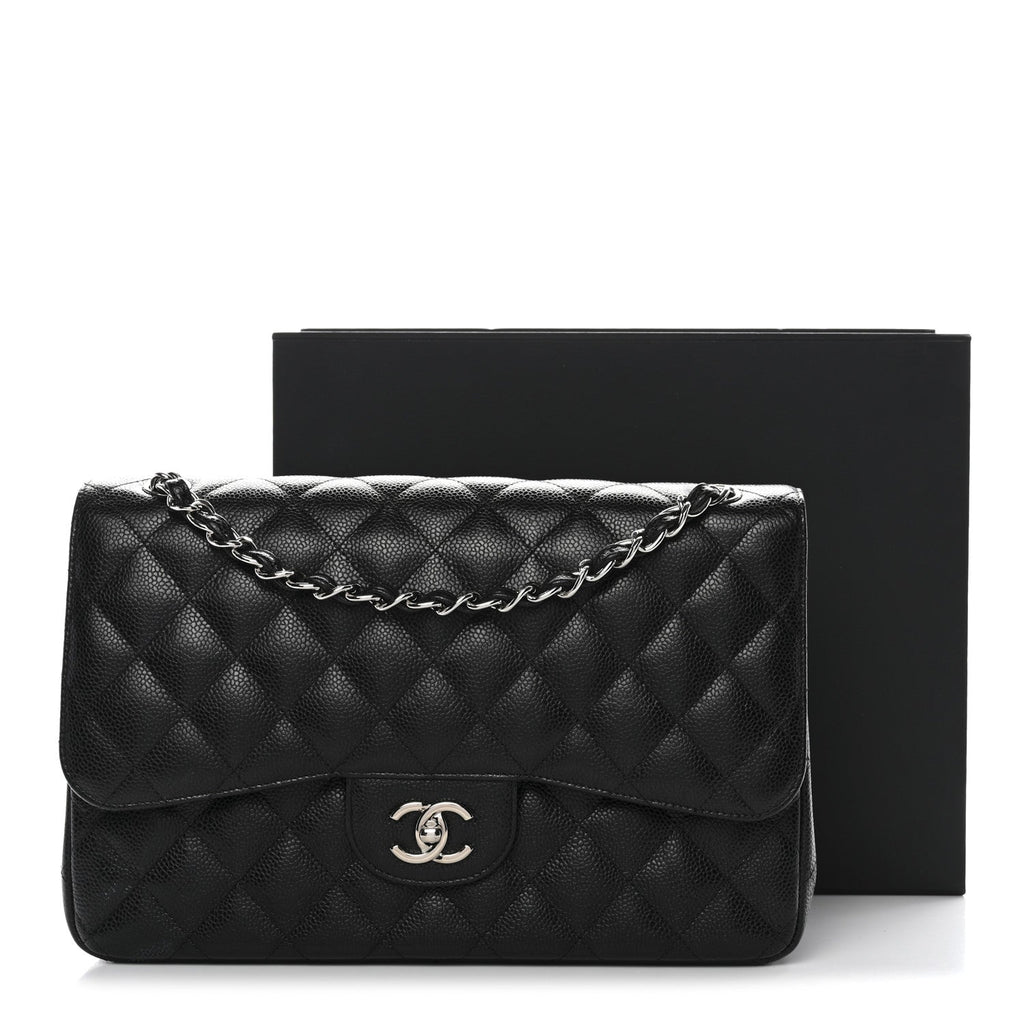 Chanel Caviar Quilted Jumbo Double Flap Black