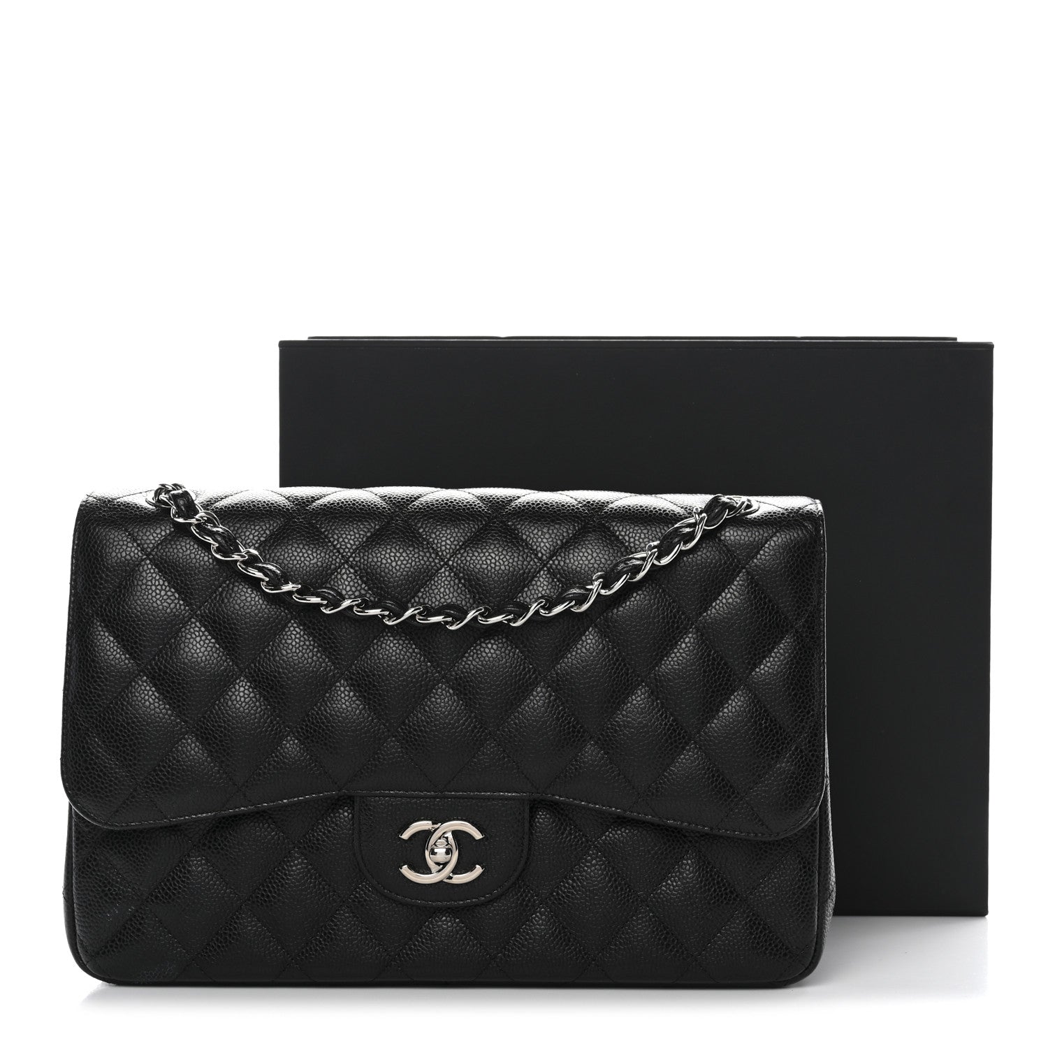 Chanel Caviar Quilted Jumbo Double Flap Black