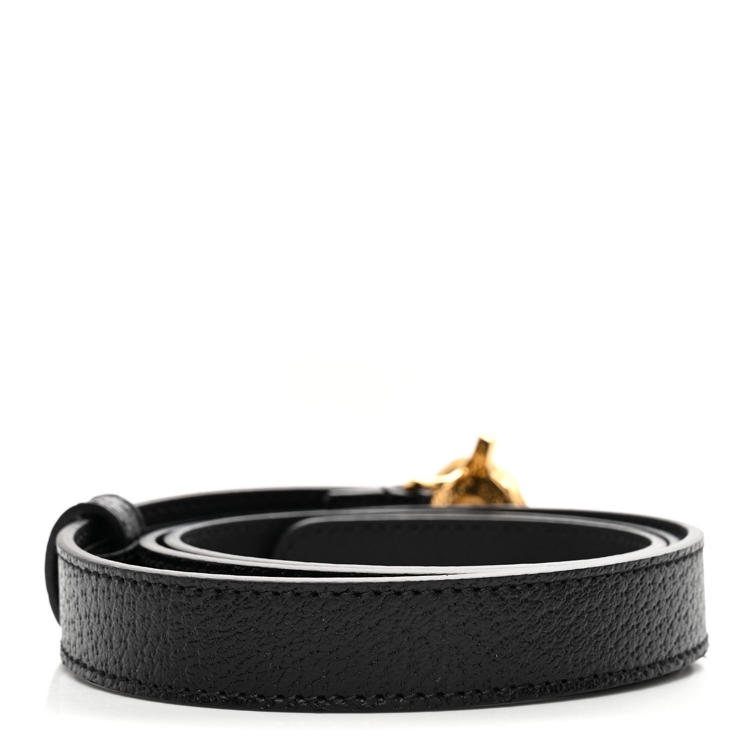 Gucci Calfskin Strawberry Buckle Thin Belt  80 32 Black
