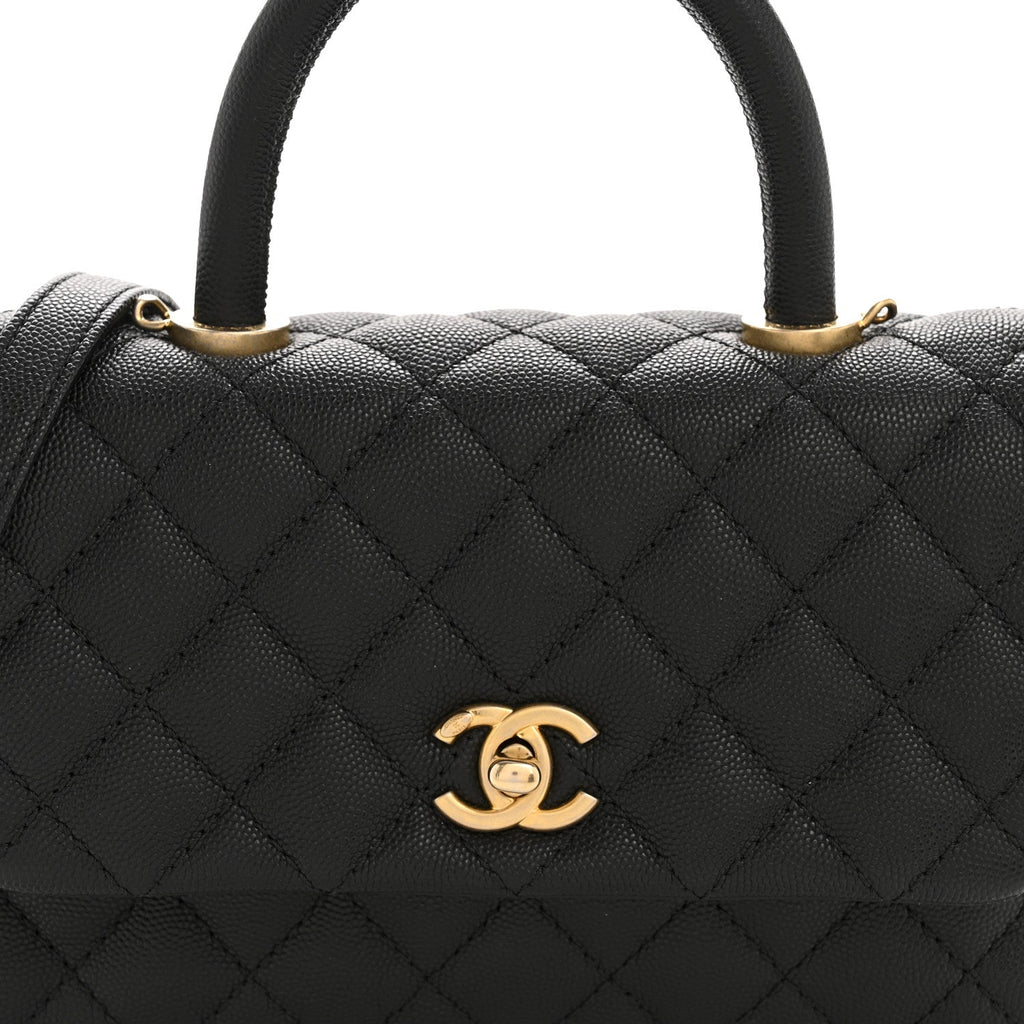Chanel Caviar Quilted Mini Coco Handle Flap Black