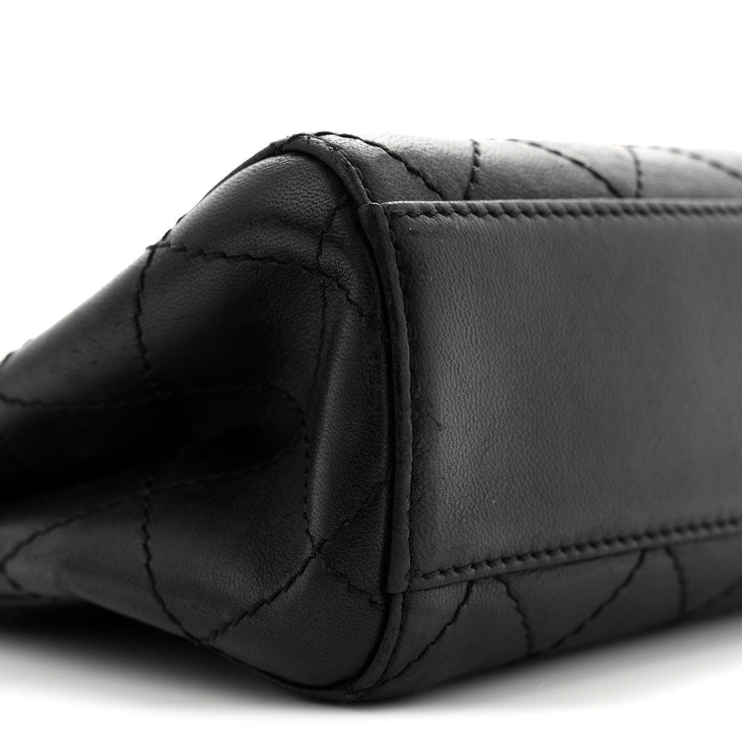 Chanel Lambskin Stitched Small Tote Black