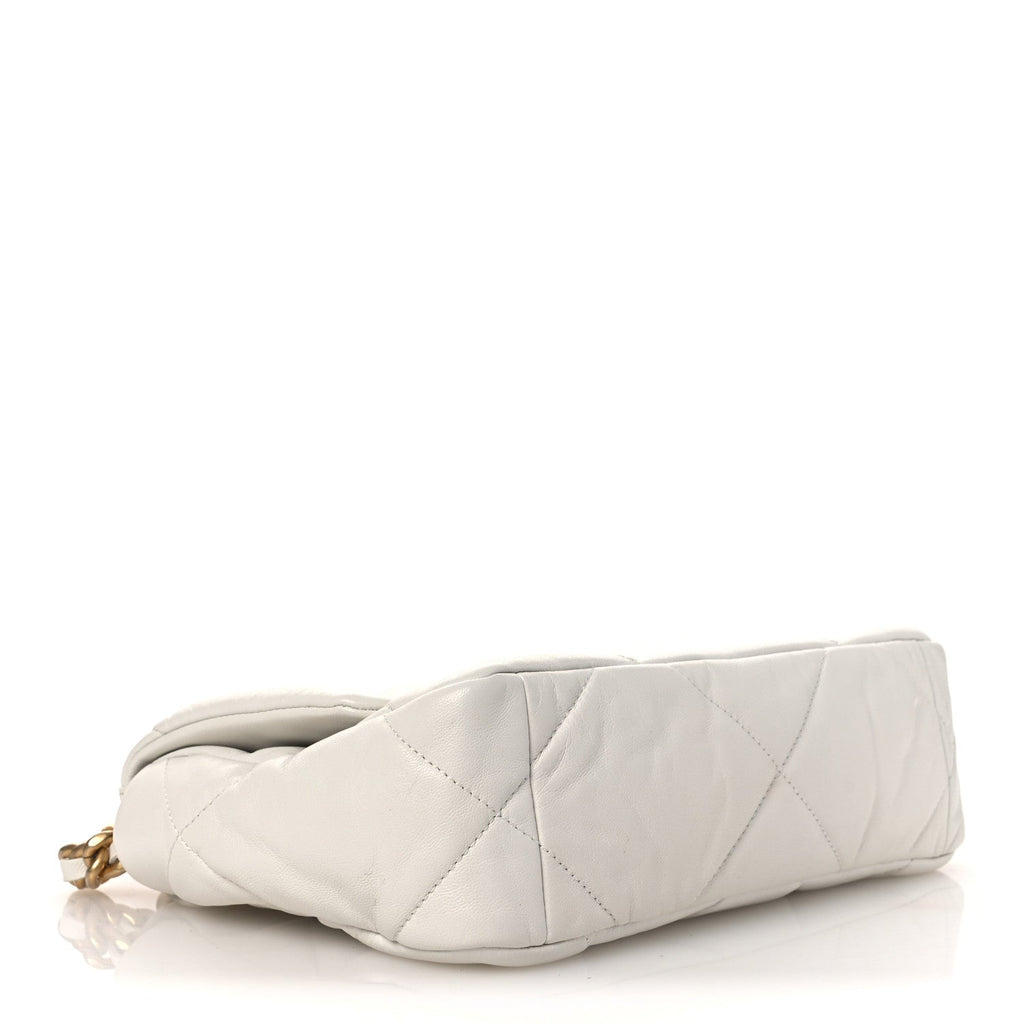 Chanel Goatskin Quilted Medium Chanel 19 Flap White