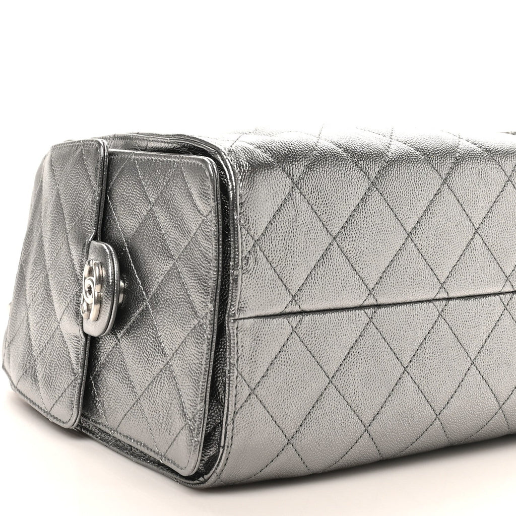 Chanel Metallic Caviar Quilted Small Chanel 25 Handbag Anthracite