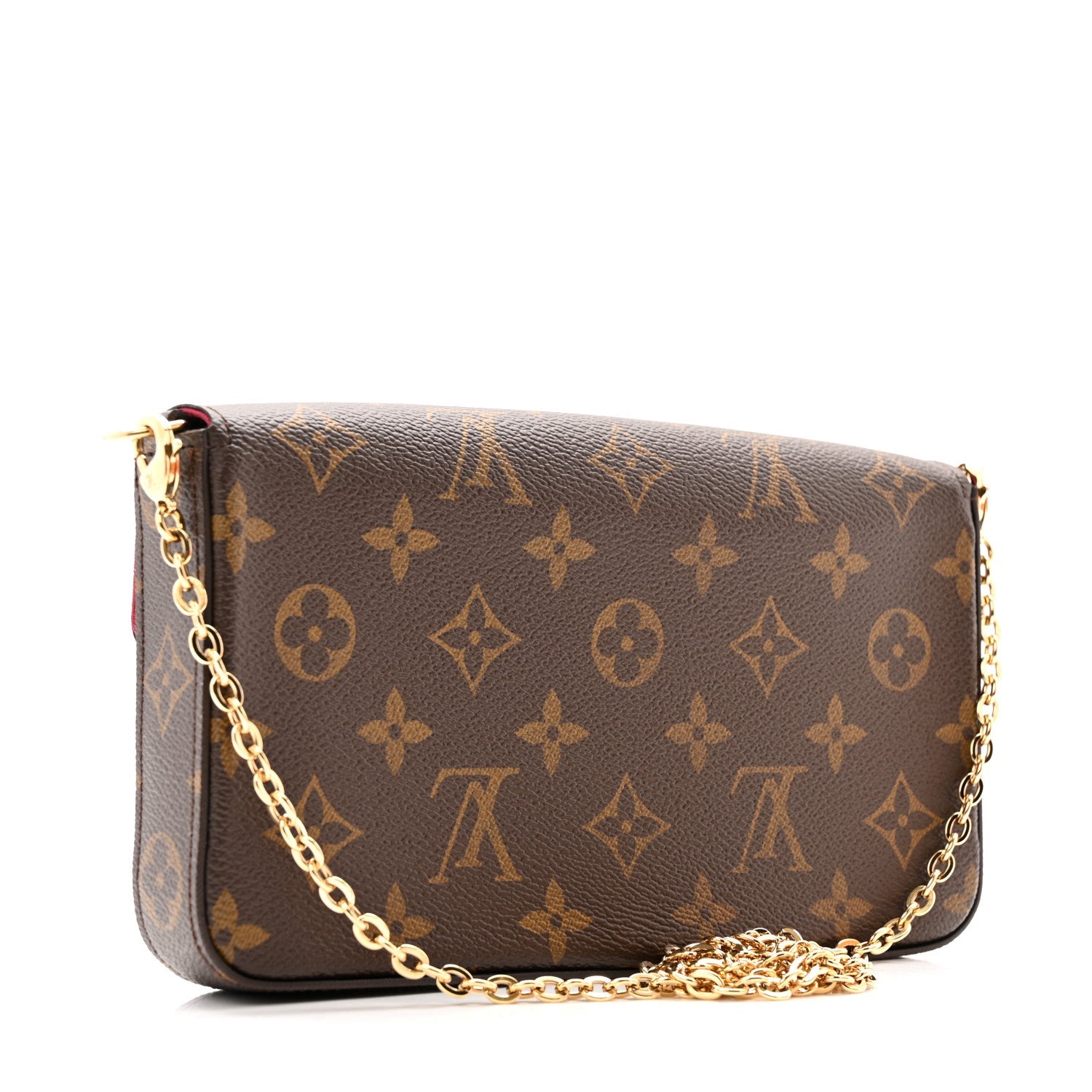 Louis Vuitton Monogram Pochette Felicie Chain Wallet Fuchsia