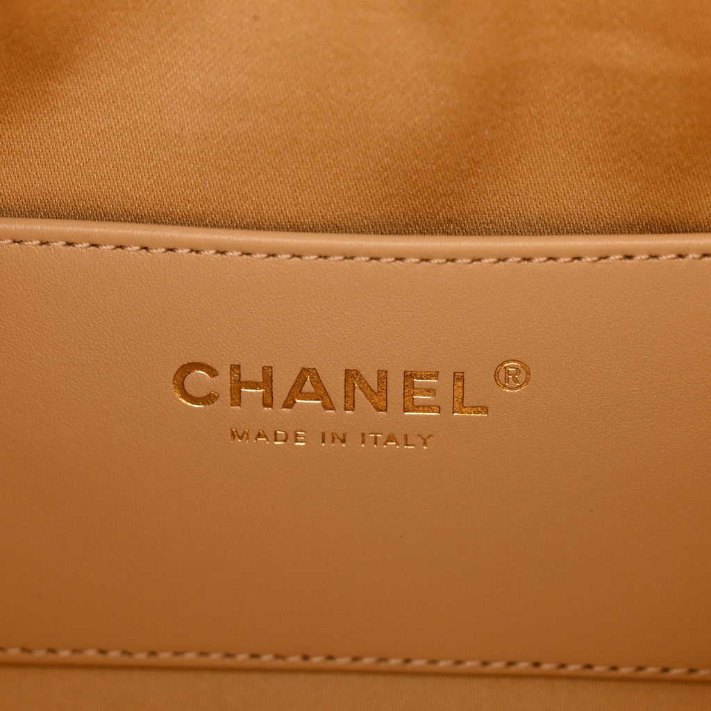 Chanel Braided Raffia Calfskin Quilted Mini Chanel 25 Handbag Beige Black
