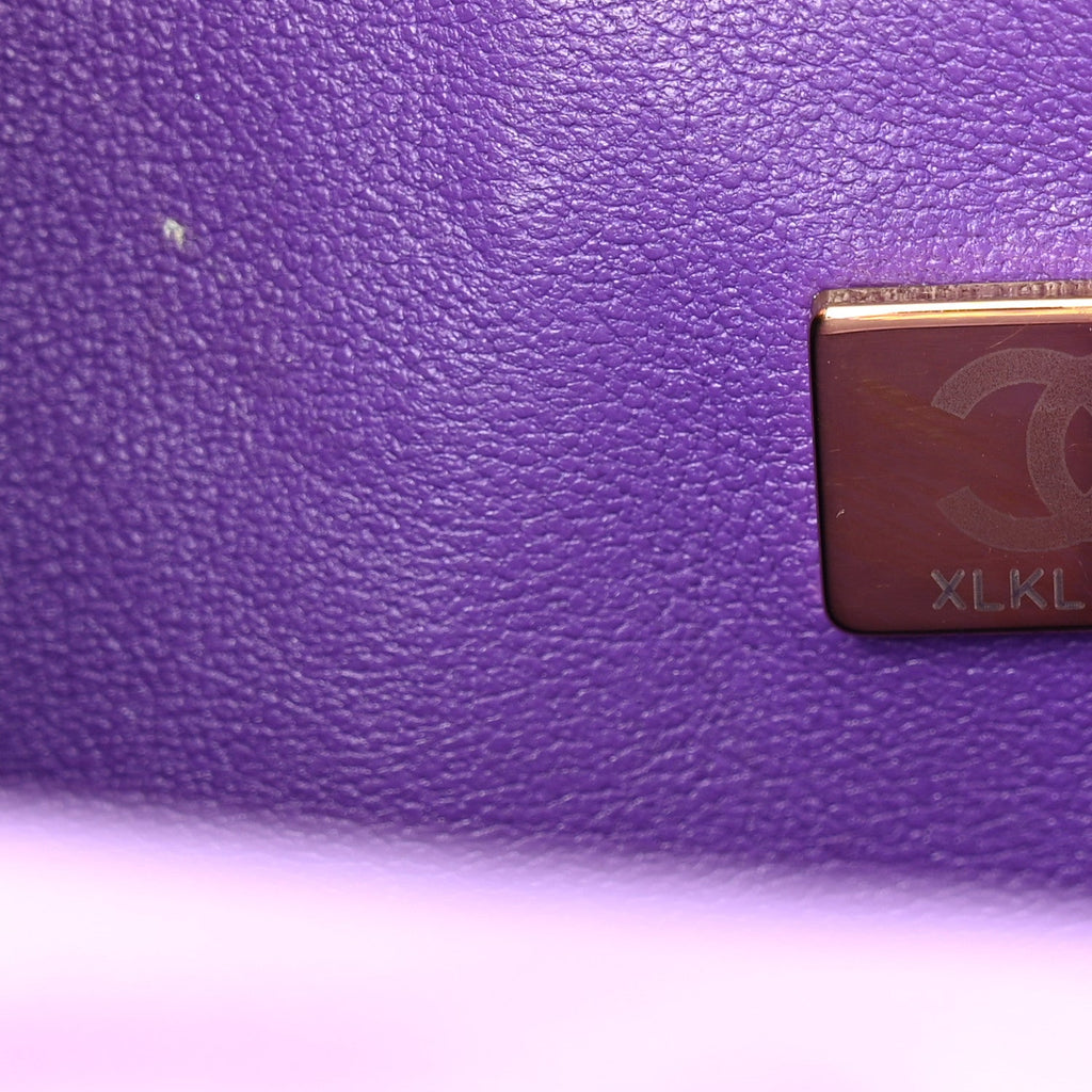 Chanel Caviar Quilted Medium Double Flap Purple
