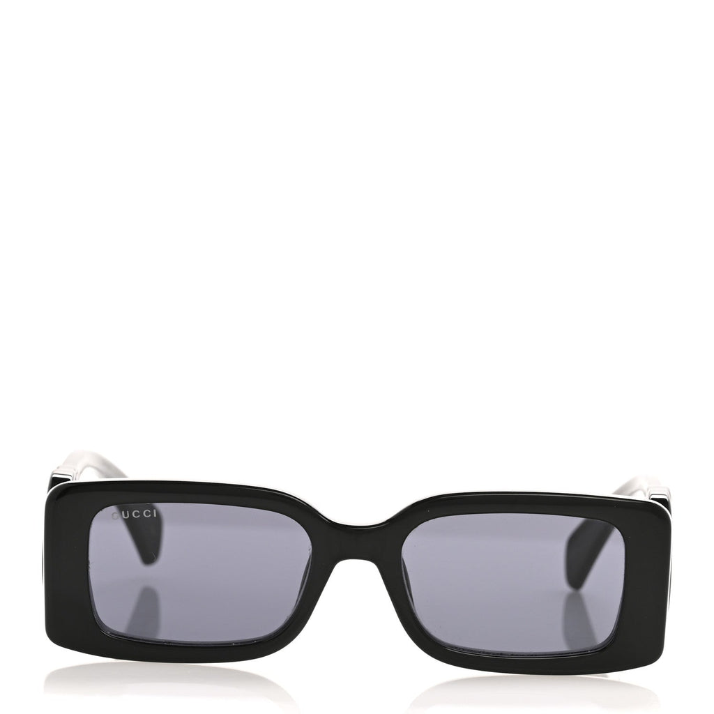 Gucci Acetate Chaise Rectangle Frame Sunglasses GG1325S Black