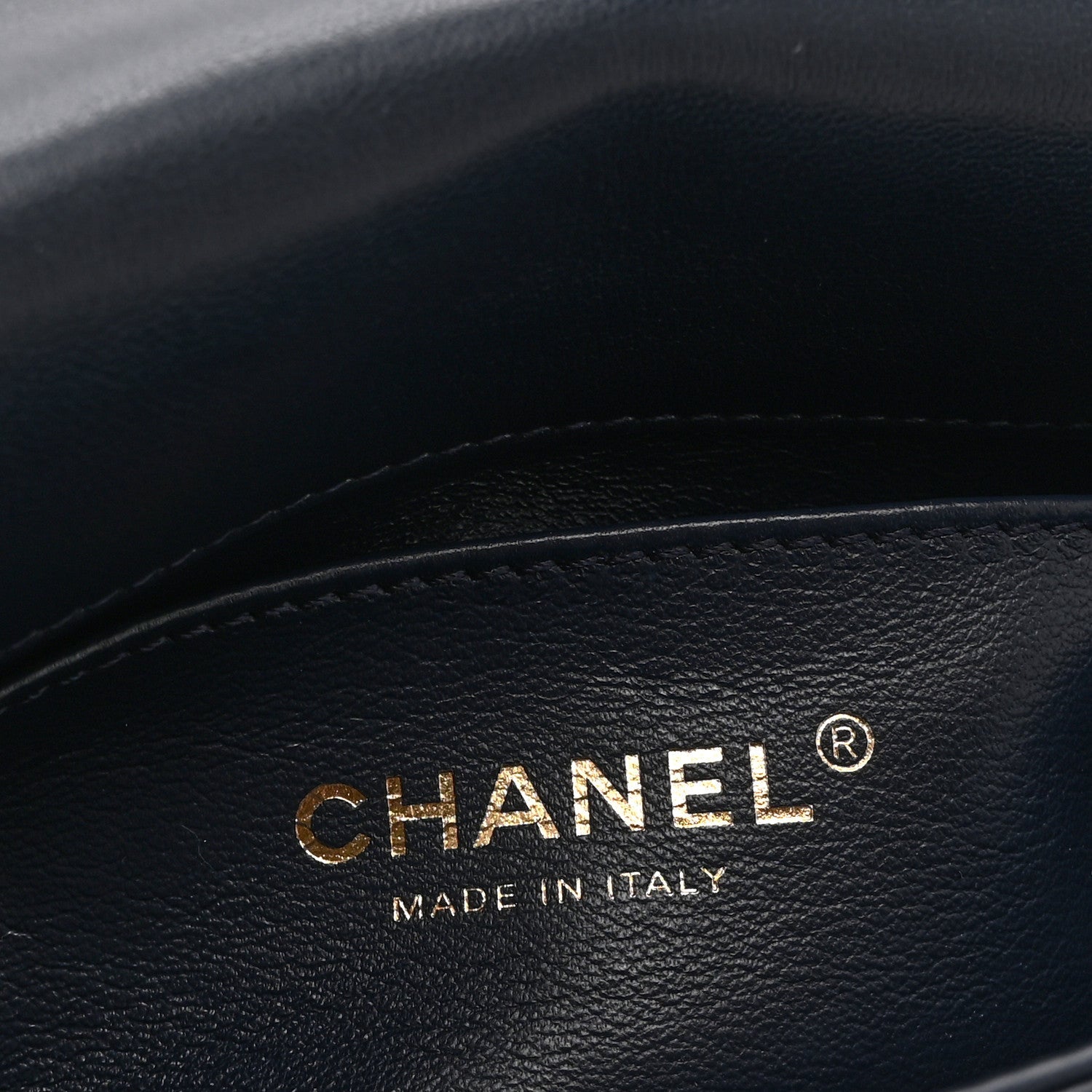 Chanel Shiny Lambskin Small Chain Is More Flap Navy Blue