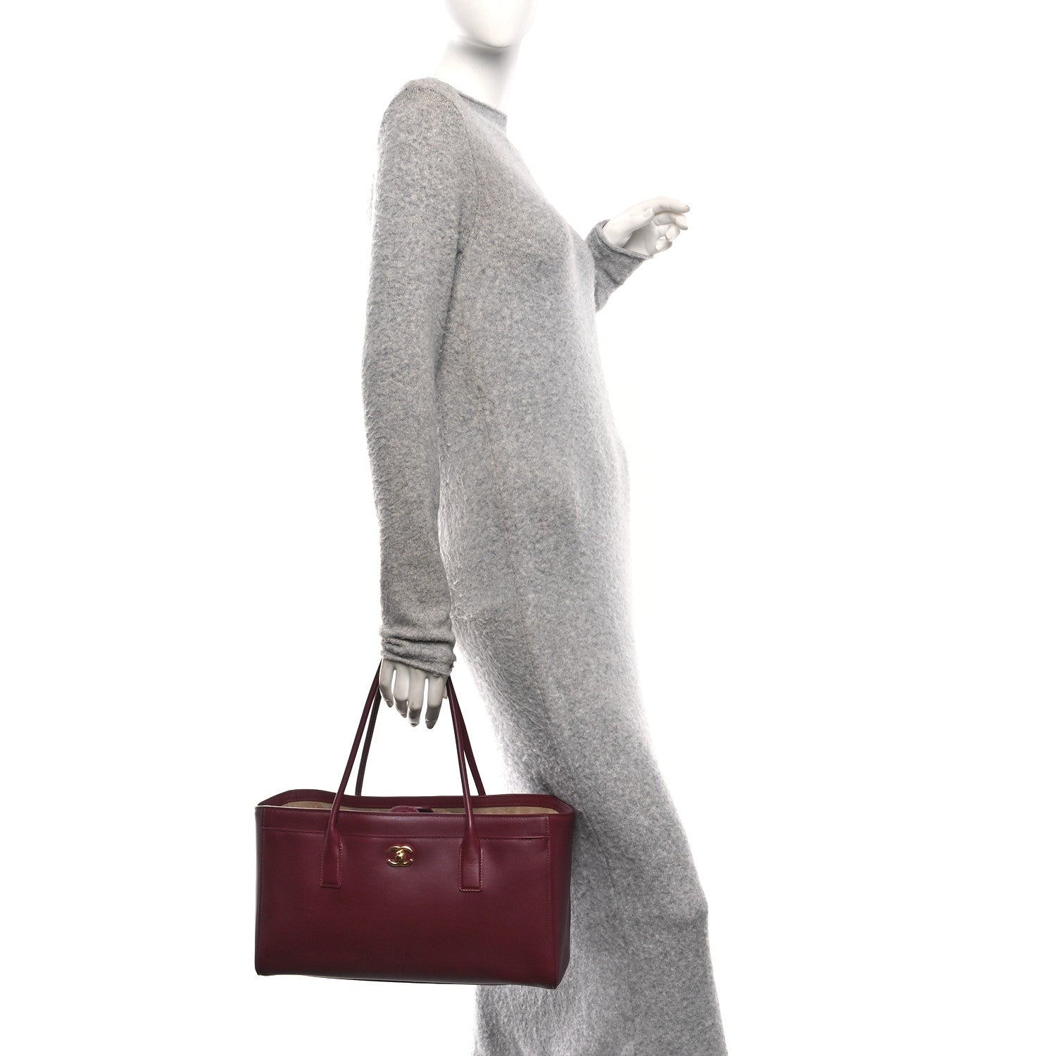 Chanel Calfskin Archetype Small Shopping Tote Dark Burgundy