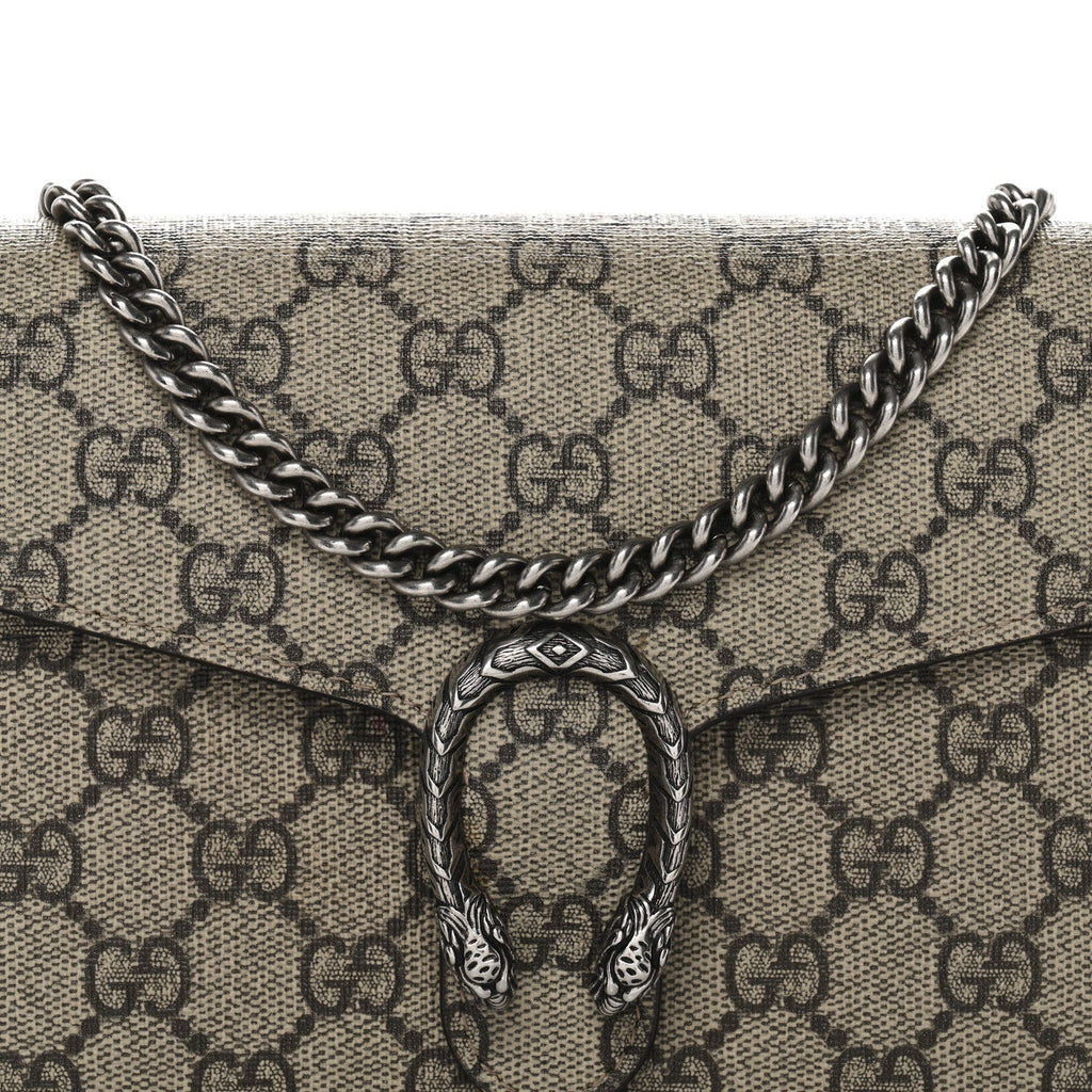 Gucci GG Supreme Monogram Mini Dionysus Chain Wallet Beige Taupe