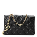 Louis Vuitton Lambskin Embossed Monogram Pochette Coussin Black