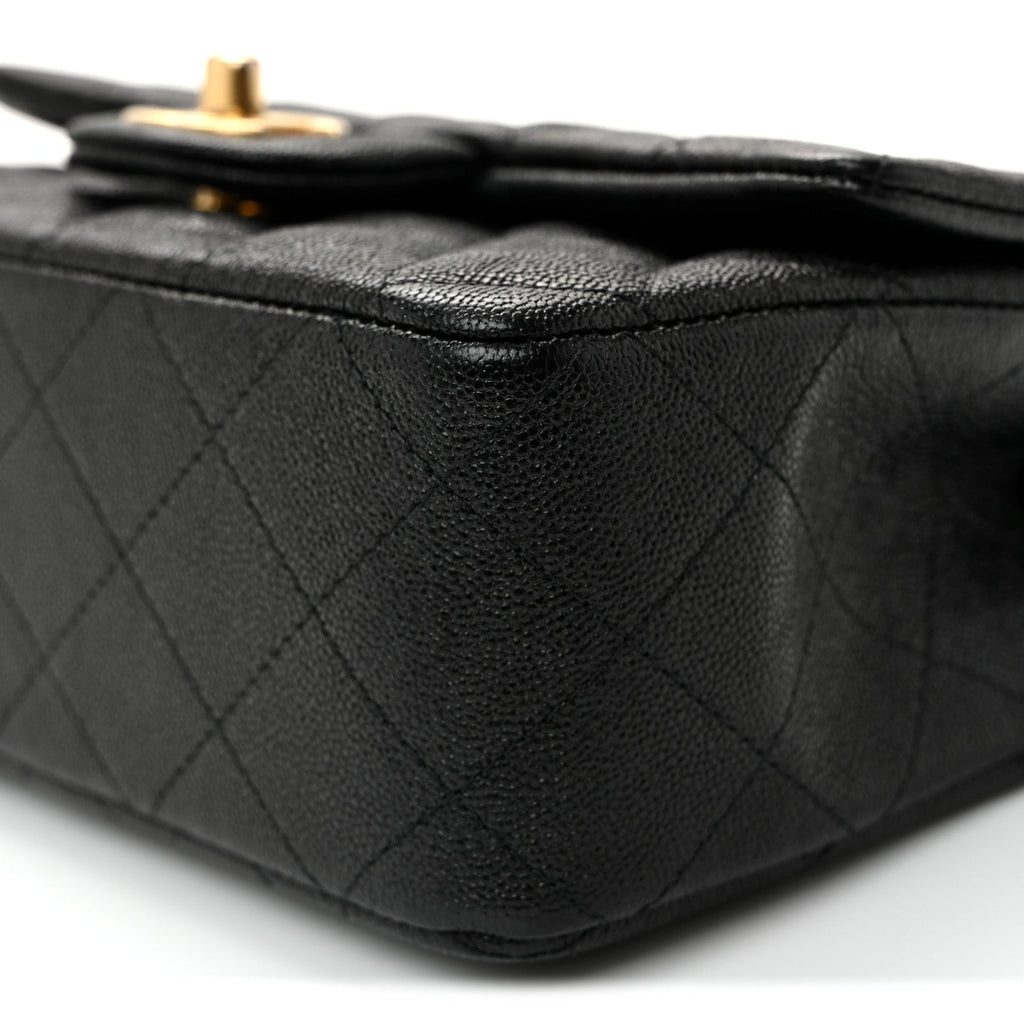 Chanel Caviar Quilted Mini Top Handle Rectangular Flap Black