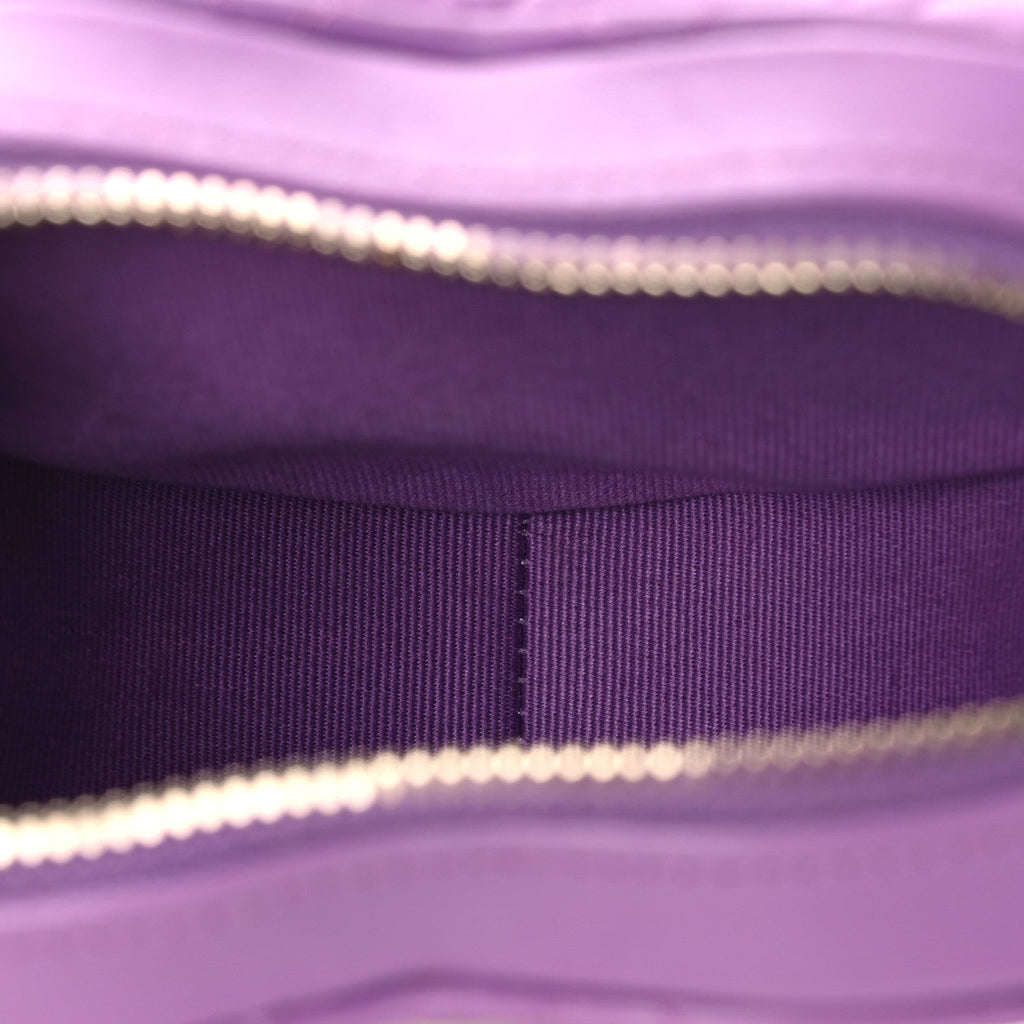 Chanel Lambskin Quilted CC In Love Heart Clutch With Chain Purple